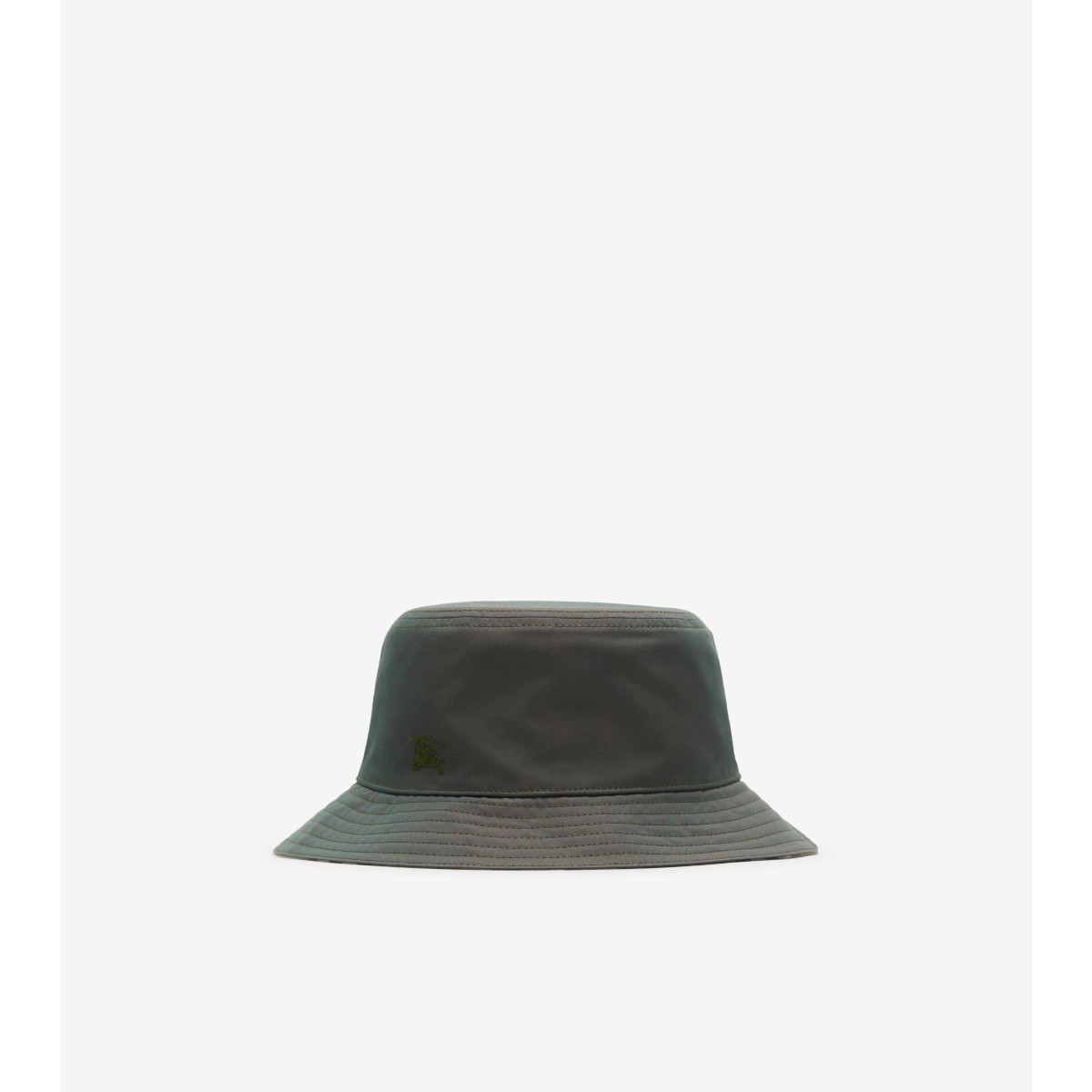 Shop Burberry Reversible Check Bucket Hat In Antique Green