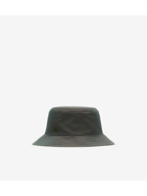 Shop Burberry Reversible Check Bucket Hat In Antique Green