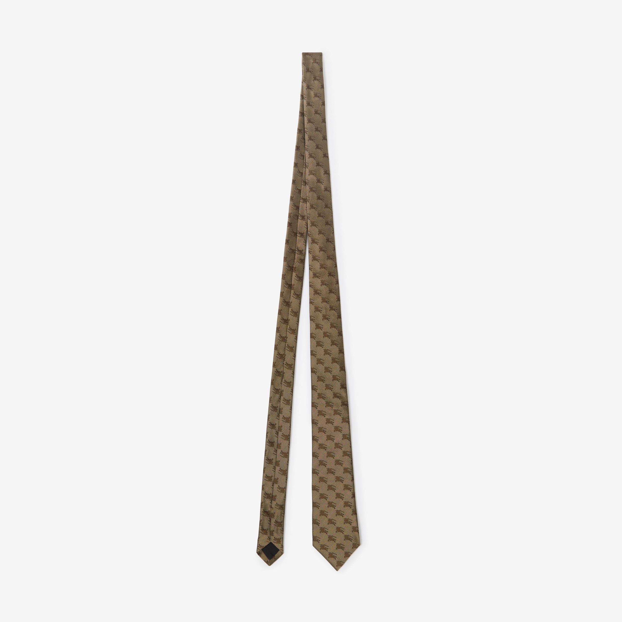 Gravata de seda com estampa EKD (Camel Suave) - Homens | Burberry® oficial - 1