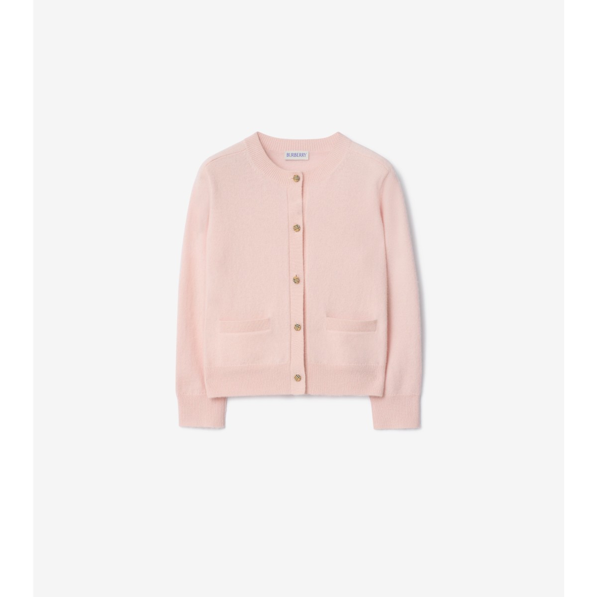  Check Patch Wool Cashmere Cardigan