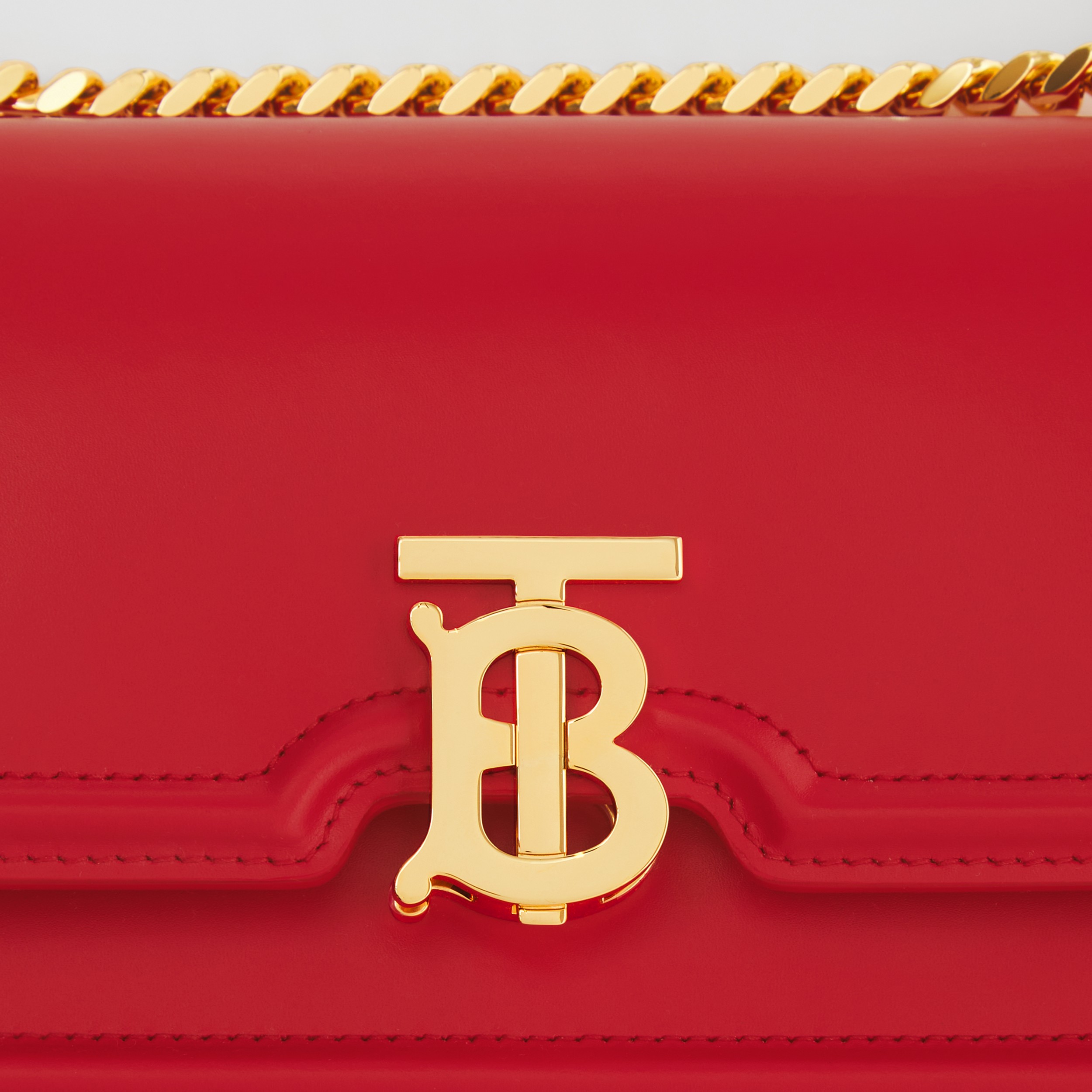Mini Leather Chain TB Bag in Bright Red - Women | Burberry® Official - 2