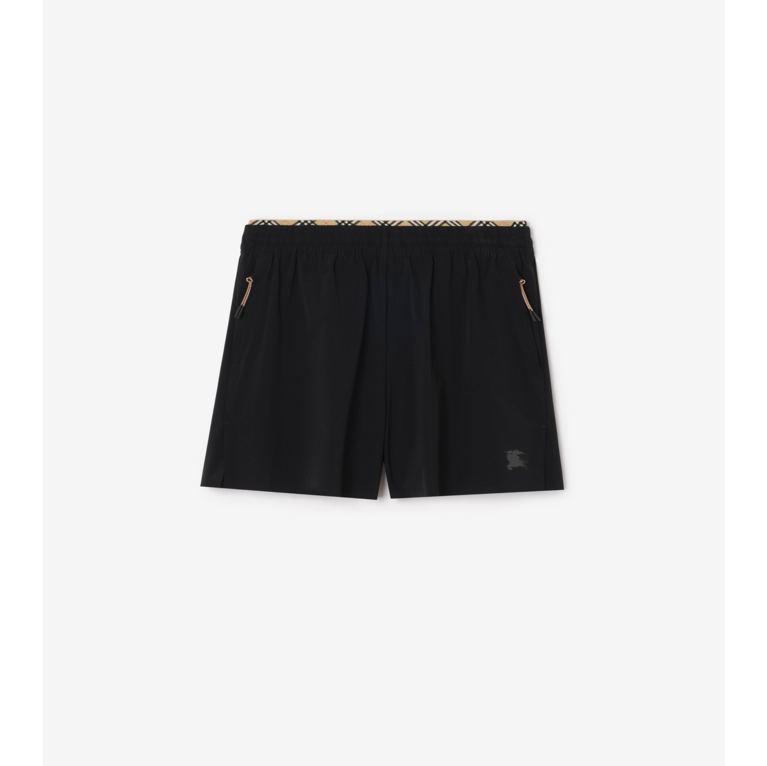 Check Trim Stretch Nylon Shorts