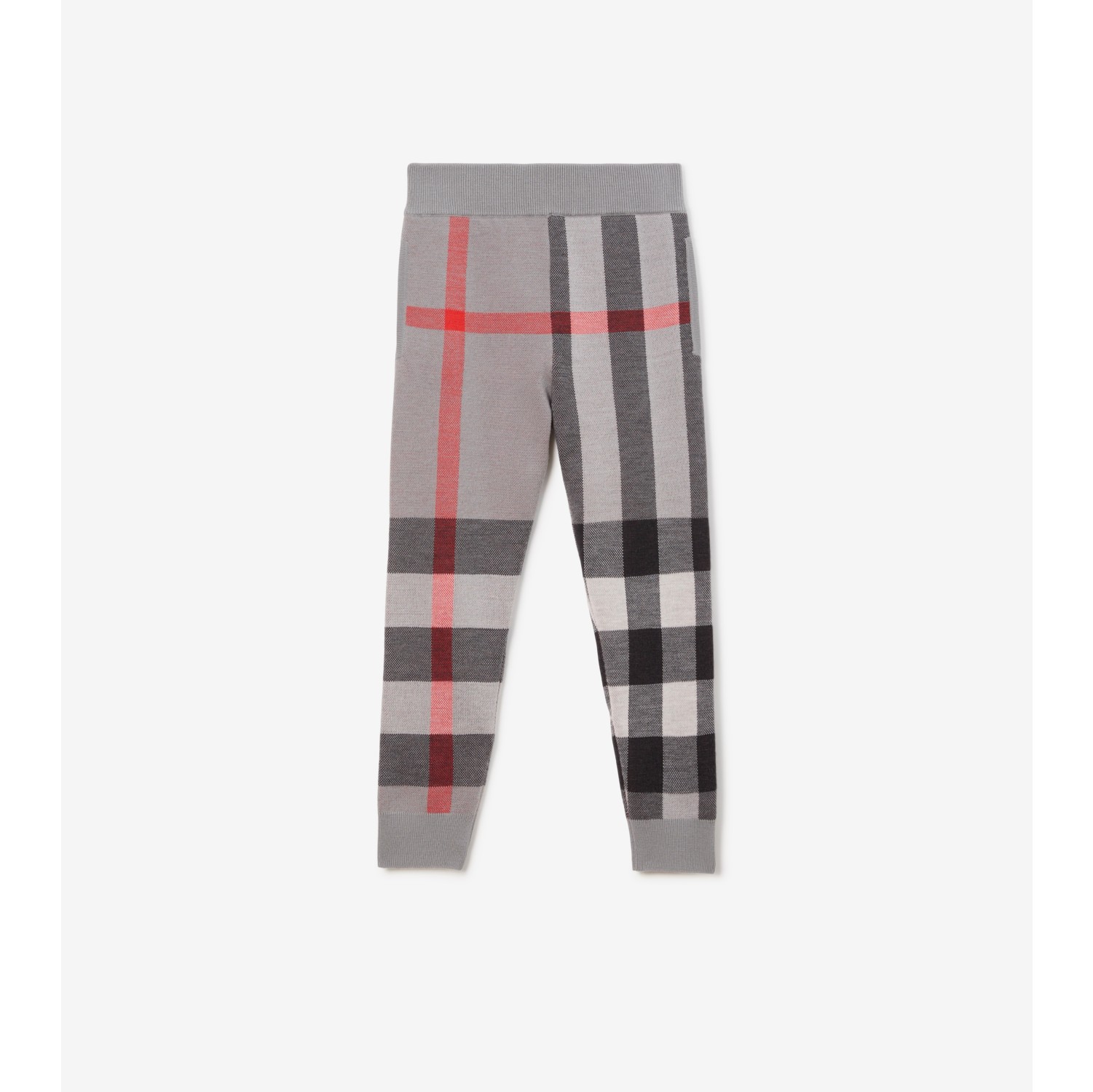 Check Wool Jogging Pants In Cool Charcoal Grey Burberry®, 50% OFF