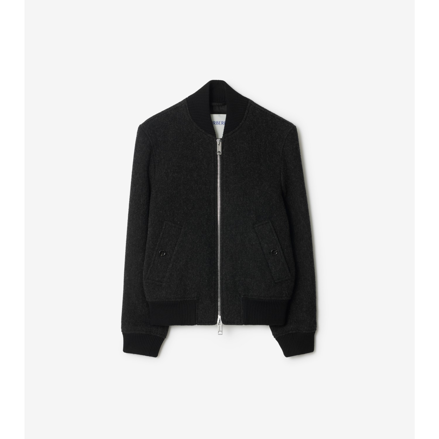 Wool Bomber Jacket in Dark charcoal melange - Men | Burberry® Official