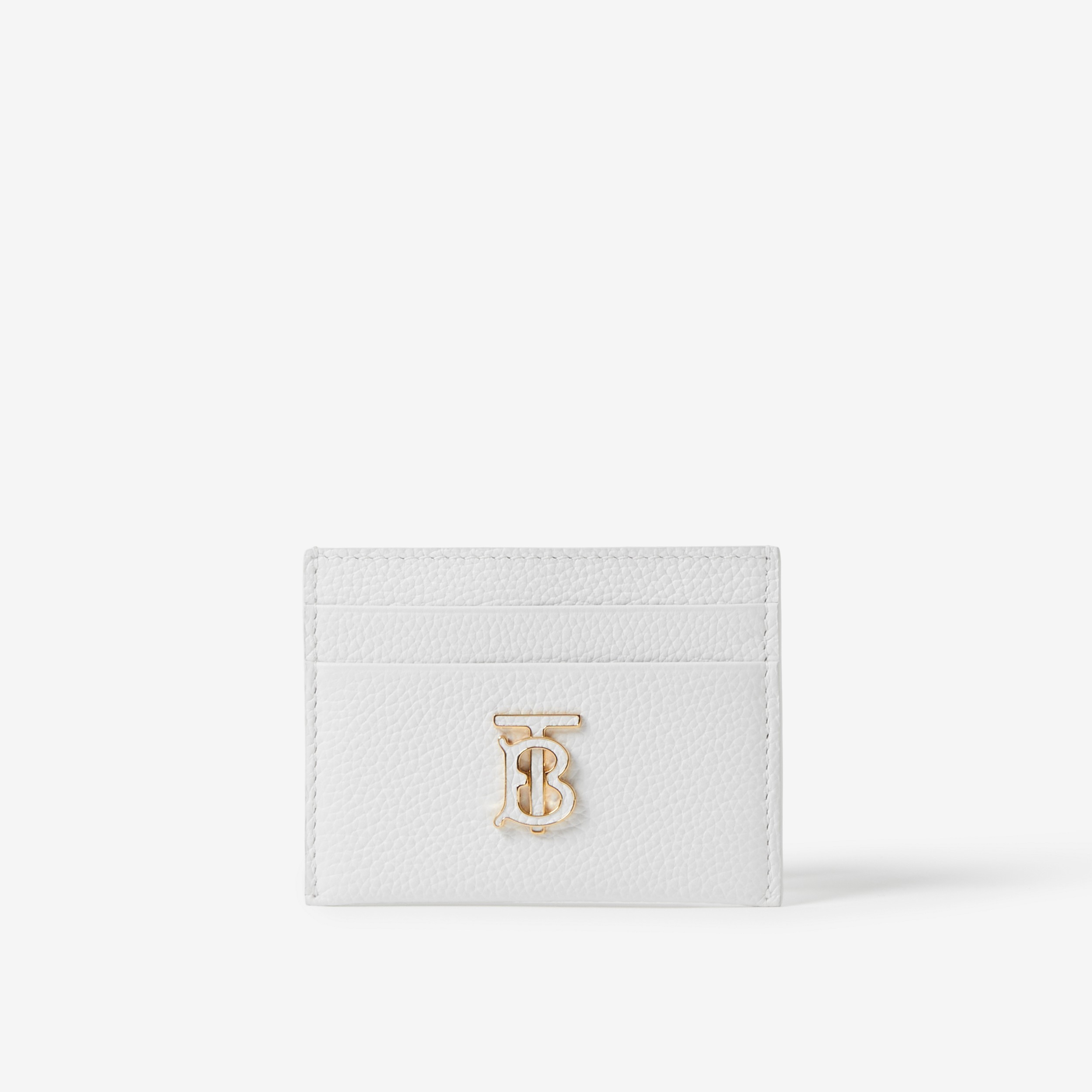 Leather TB Card Case in Optic White - Women | Burberry® Official - 1