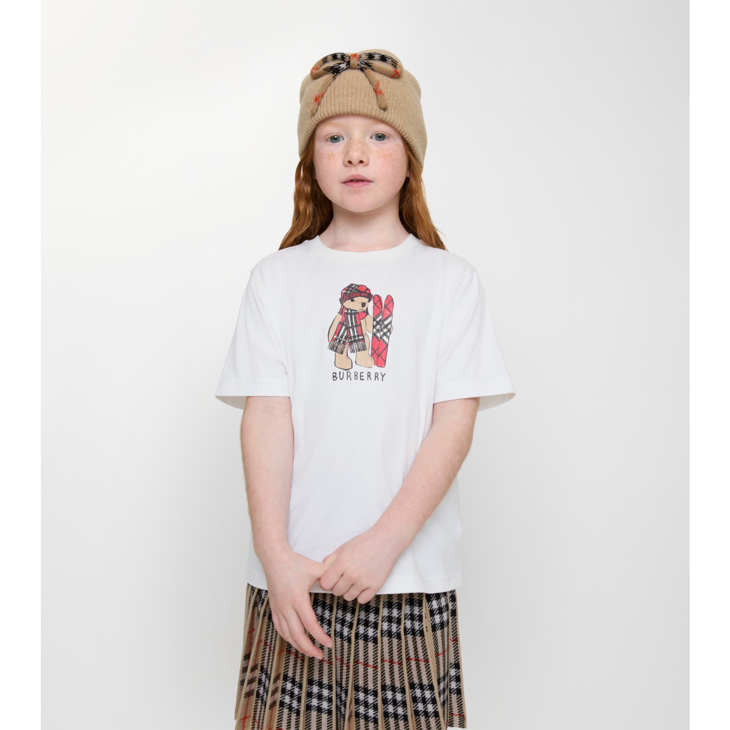 Baumwoll-T-Shirt mit Ski-Bär