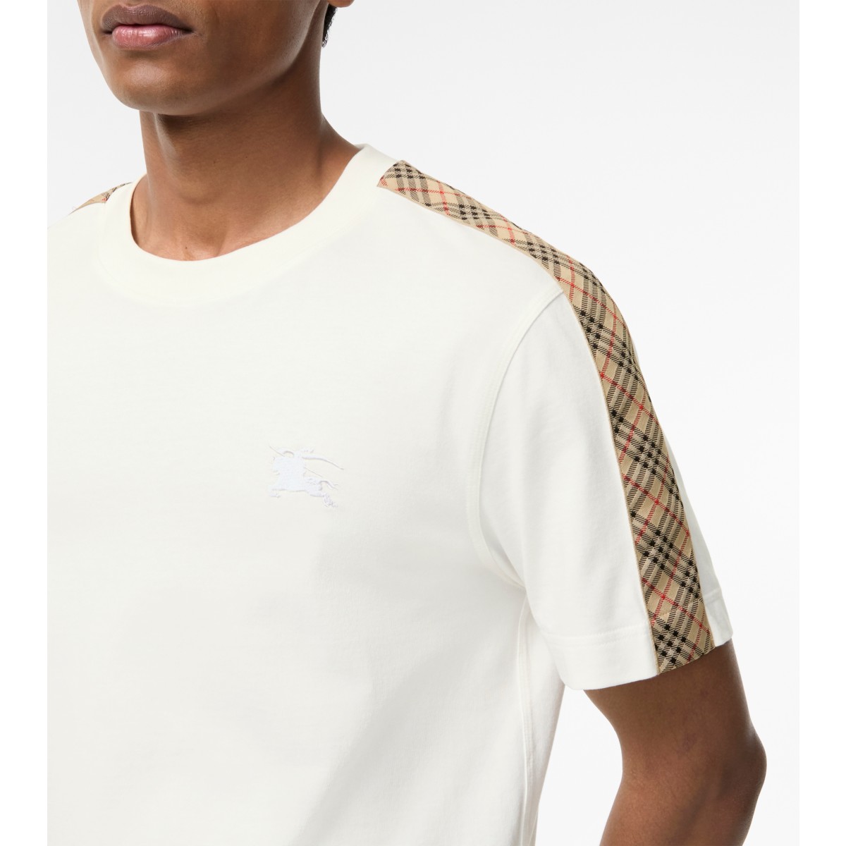  Check Trim Cotton T-shirt