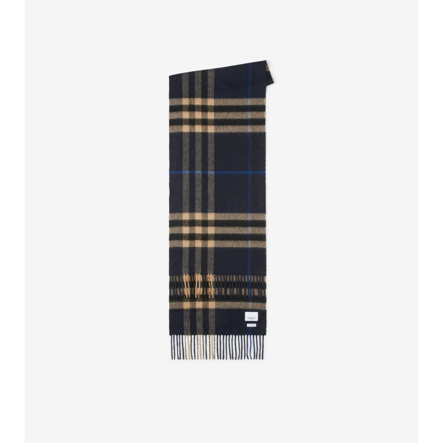 Check Cashmere Scarf in Indigo/mid Camel | Burberry® Official