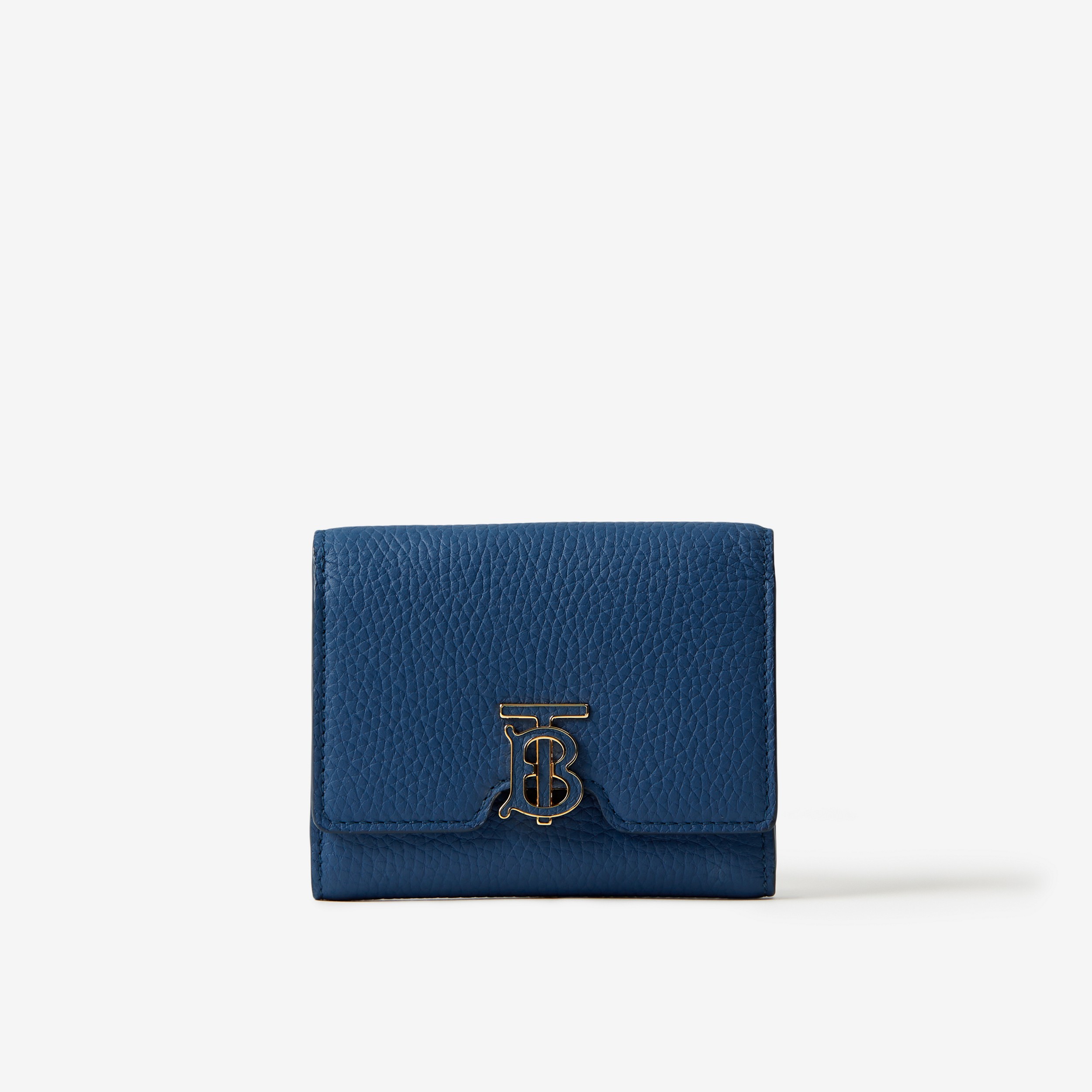Grainy Leather TB Folding Wallet in Rich Navy - Women | Burberry® Official - 1