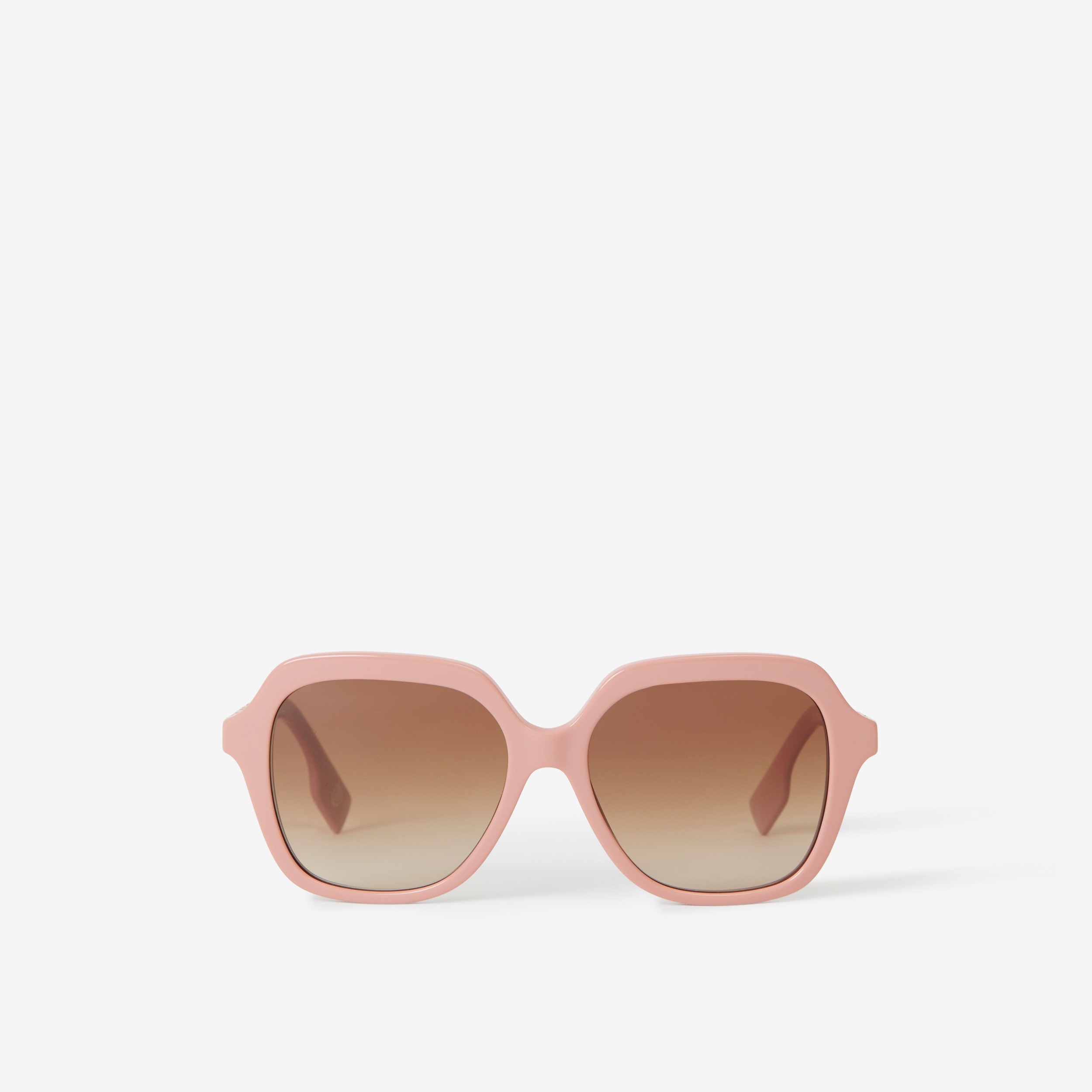 Óculos de sol com armação quadrada oversize (Rosa Terroso) - Mulheres | Burberry® oficial - 1