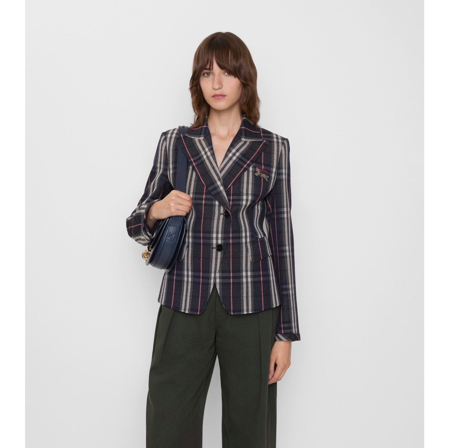 Check Wool Tailored Jacket