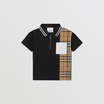 burberry vintage check panel cotton t-shirt