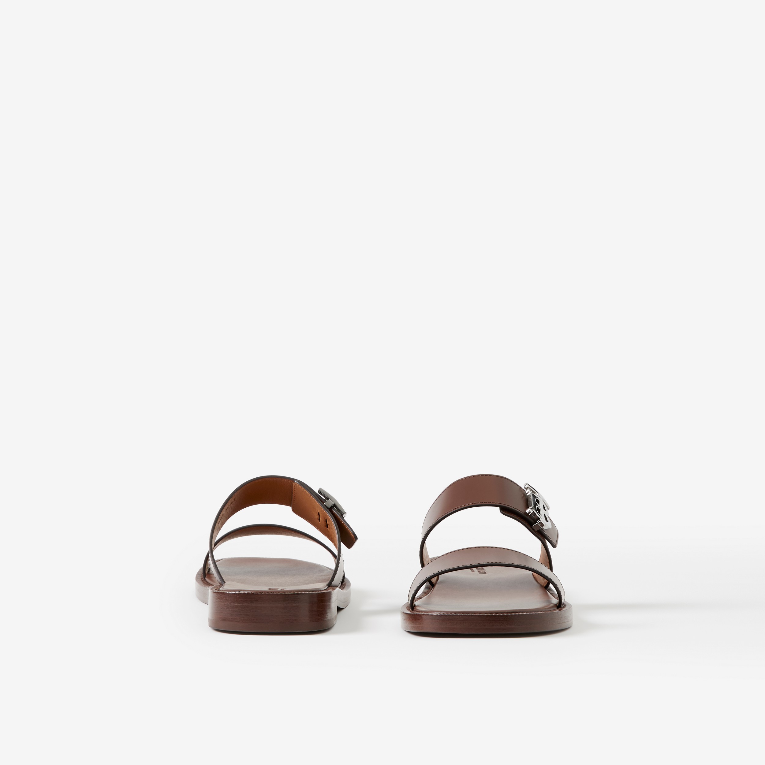 Monogram Motif Leather Sandals in Brown - Men | Burberry® Official - 4