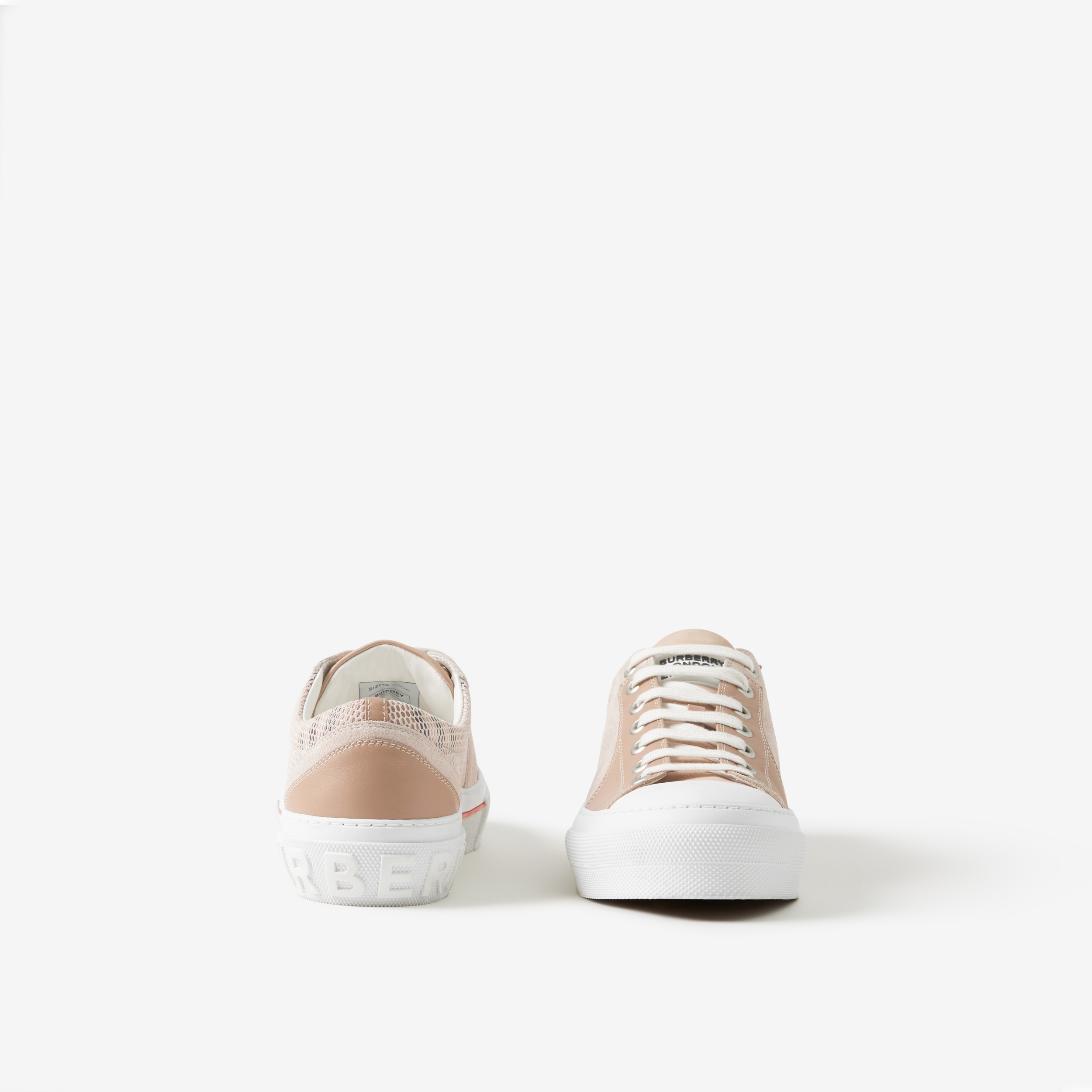 Deportivas en piel, malla a cuadros Vintage Check y ante (Beige/beige) - Hombre | Burberry® oficial - 4