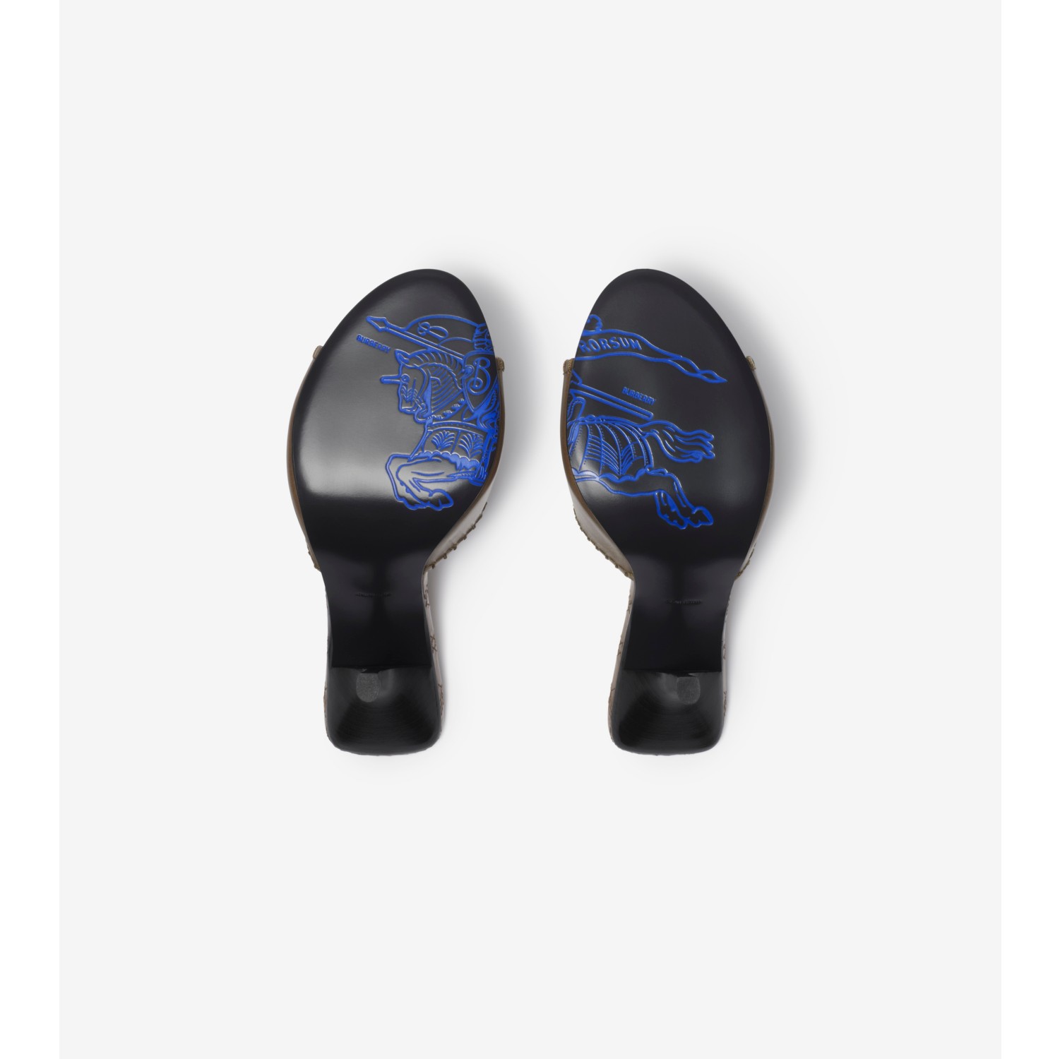 Leather Cabana Mules in Loch - Women | Burberry® Official