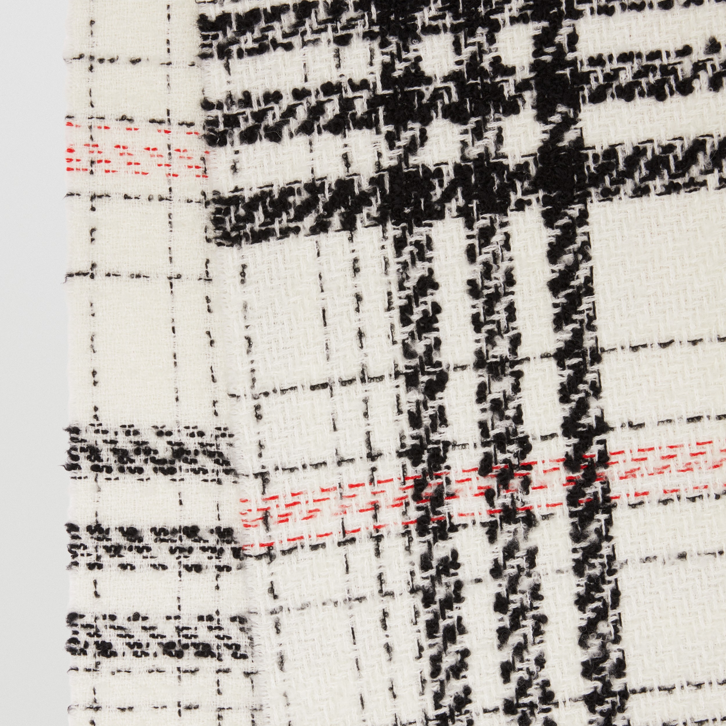 格纹羊绒丝质混纺粗花呢围巾 (自然白) | Burberry® 博柏利官网 - 2