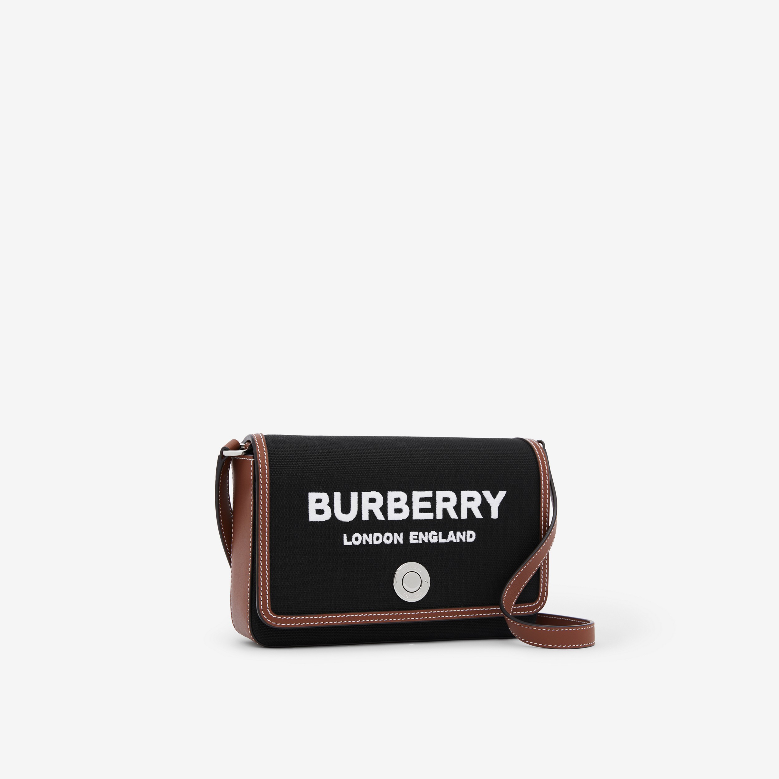 Technical Cotton and Leather Mini Note Bag in Black - Women | Burberry® Official - 2