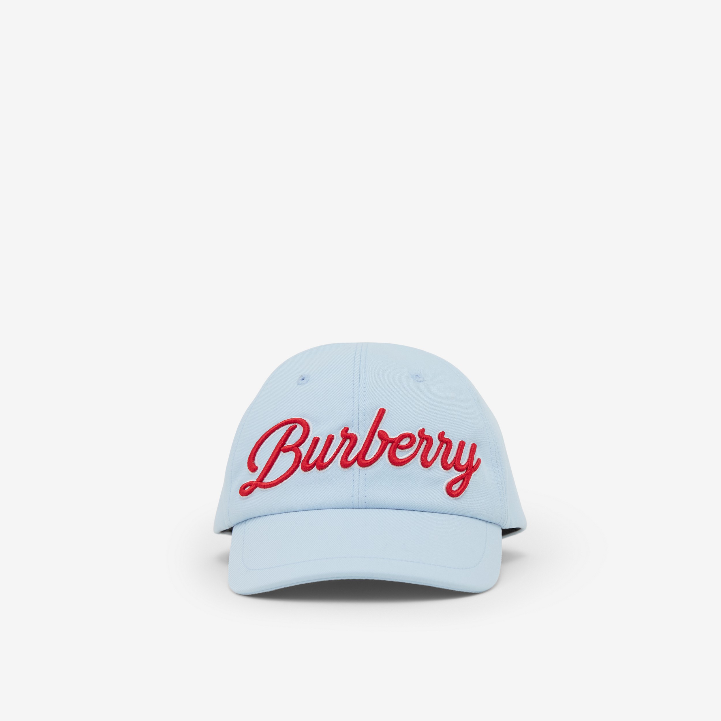 Logo Script Cotton Gabardine Baseball Cap in Pale Blue - Children | Burberry® Official - 1