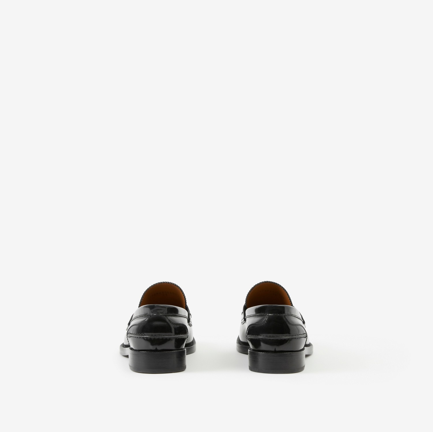 专属标识装饰皮革休闲便鞋 (黑色) - 男士 | Burberry® 博柏利官网