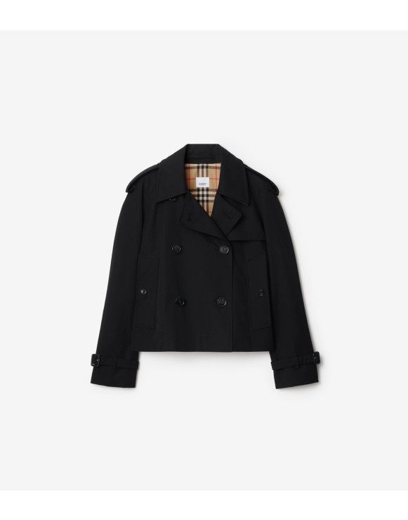 Cropped Gabardine Trench Jacket