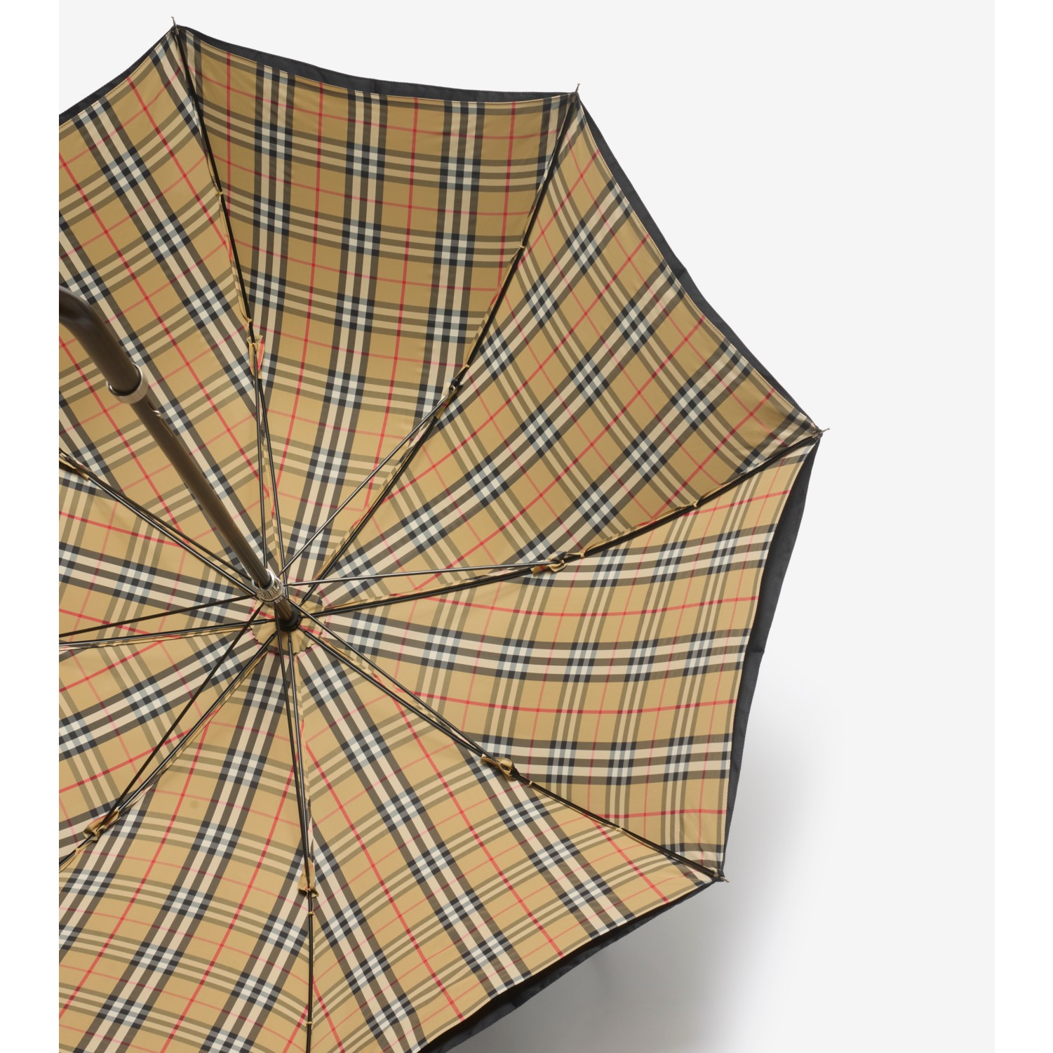 Check-lined Walking Umbrella in Black/archive beige | Burberry® Official