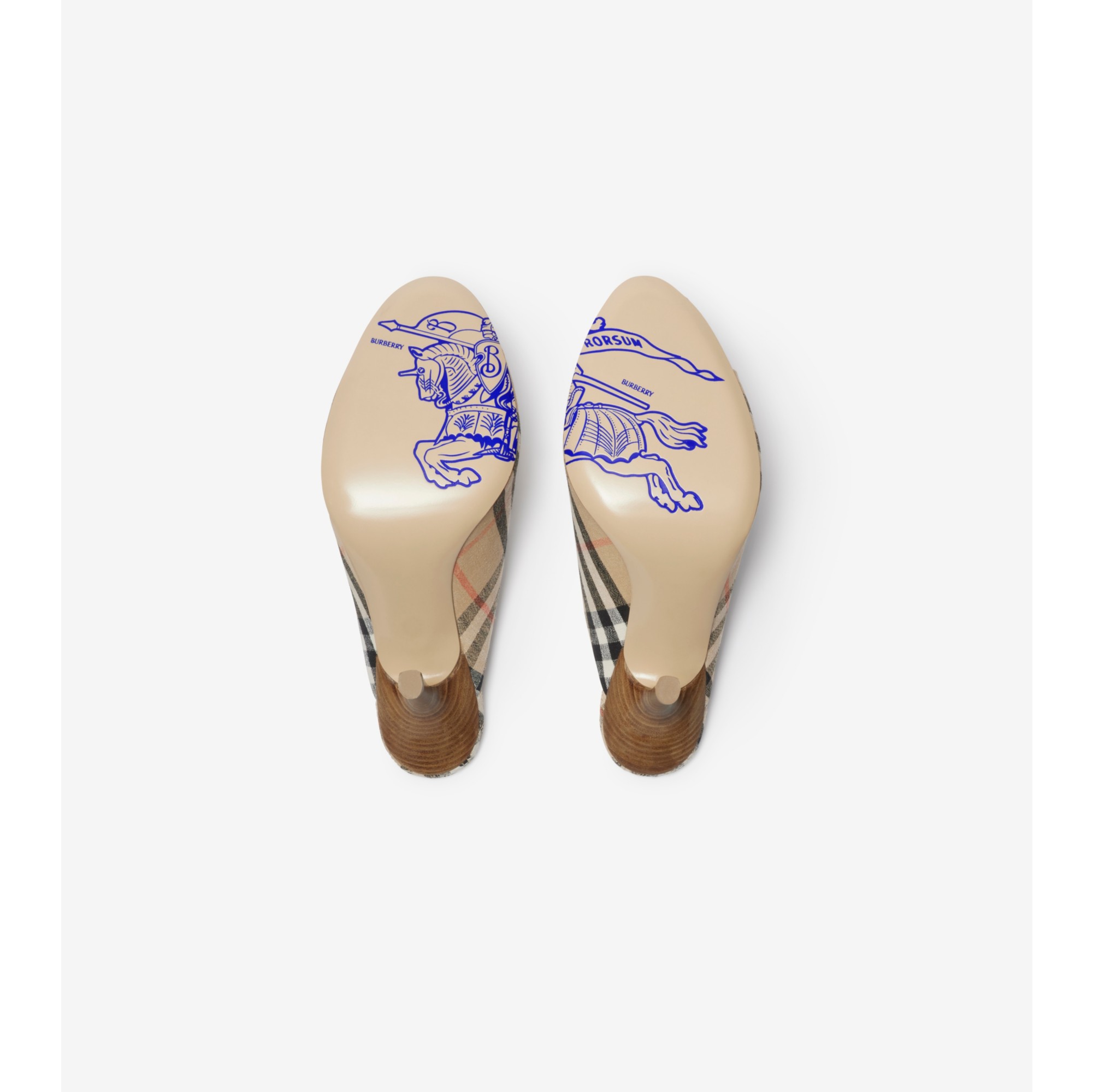 Check Mews Mules in Sand - Women | Burberry® Official