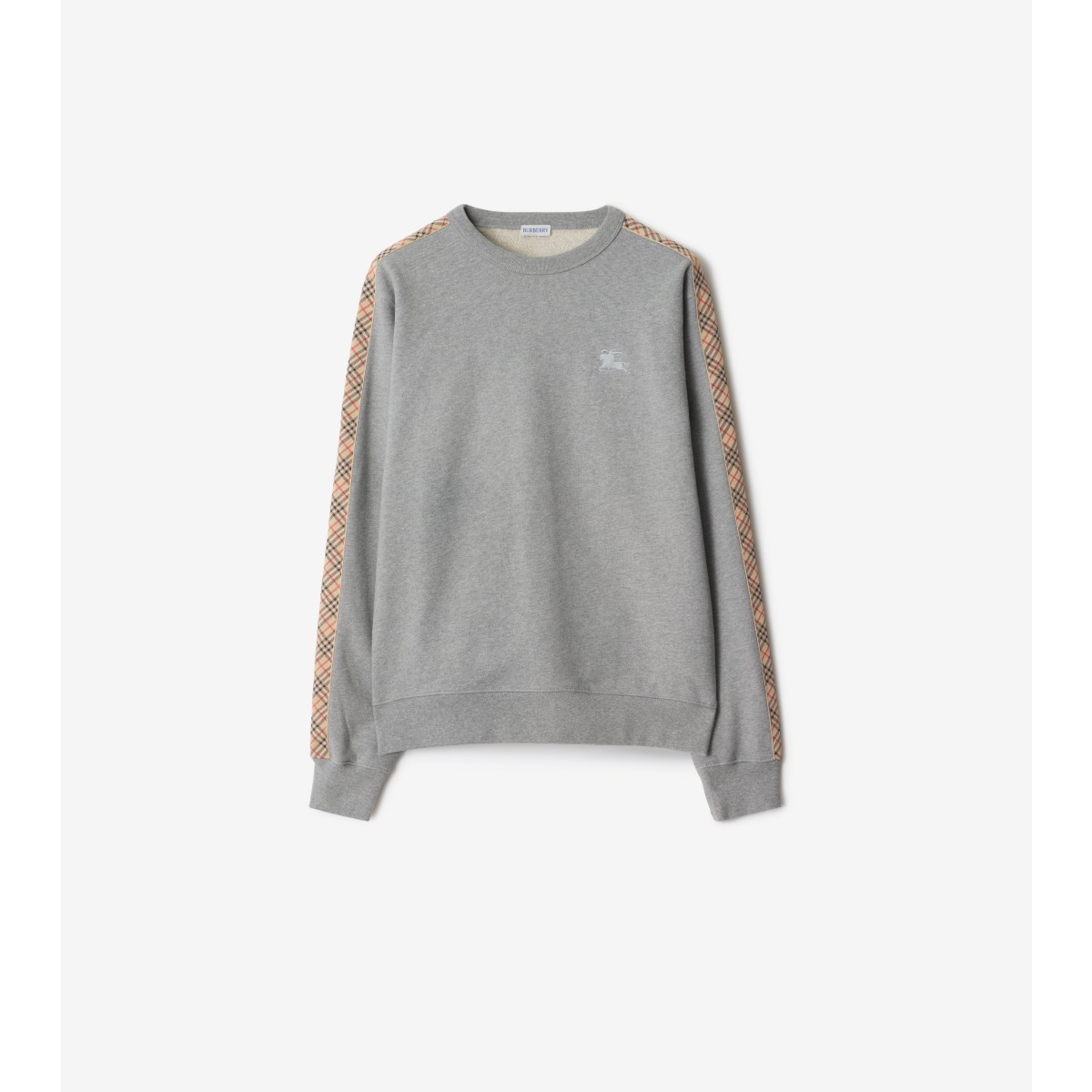  Check Trim Cotton Sweatshirt