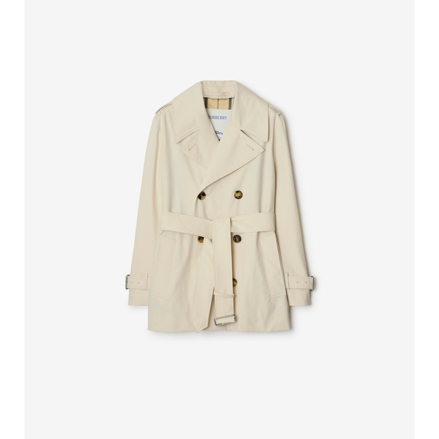 Short Gabardine Trench Coat