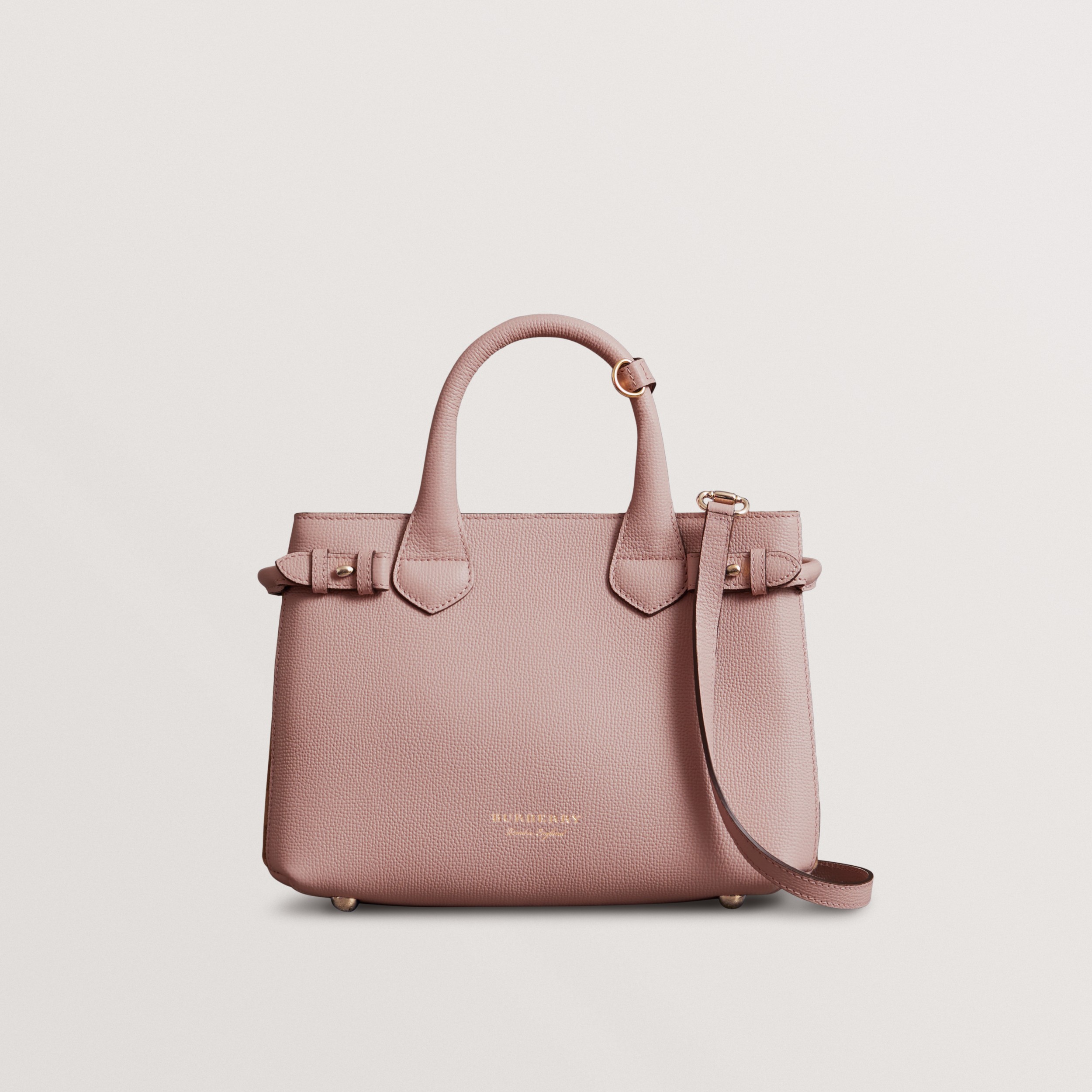 The Small Banner in Leather and House Check in Pale - Women | Burberry United
