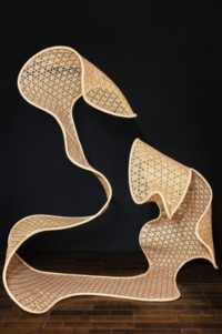 Sculptures, each handwoven and shaped into abstract, serpentine forms