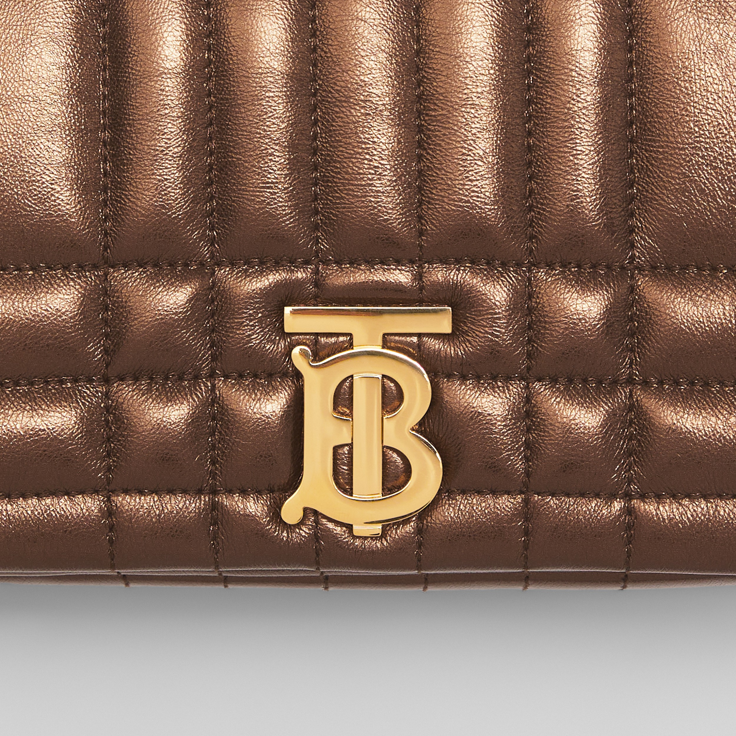 Small Metallic Quilted Leather Lola Bag in Bronze - Women | Burberry® Official - 2