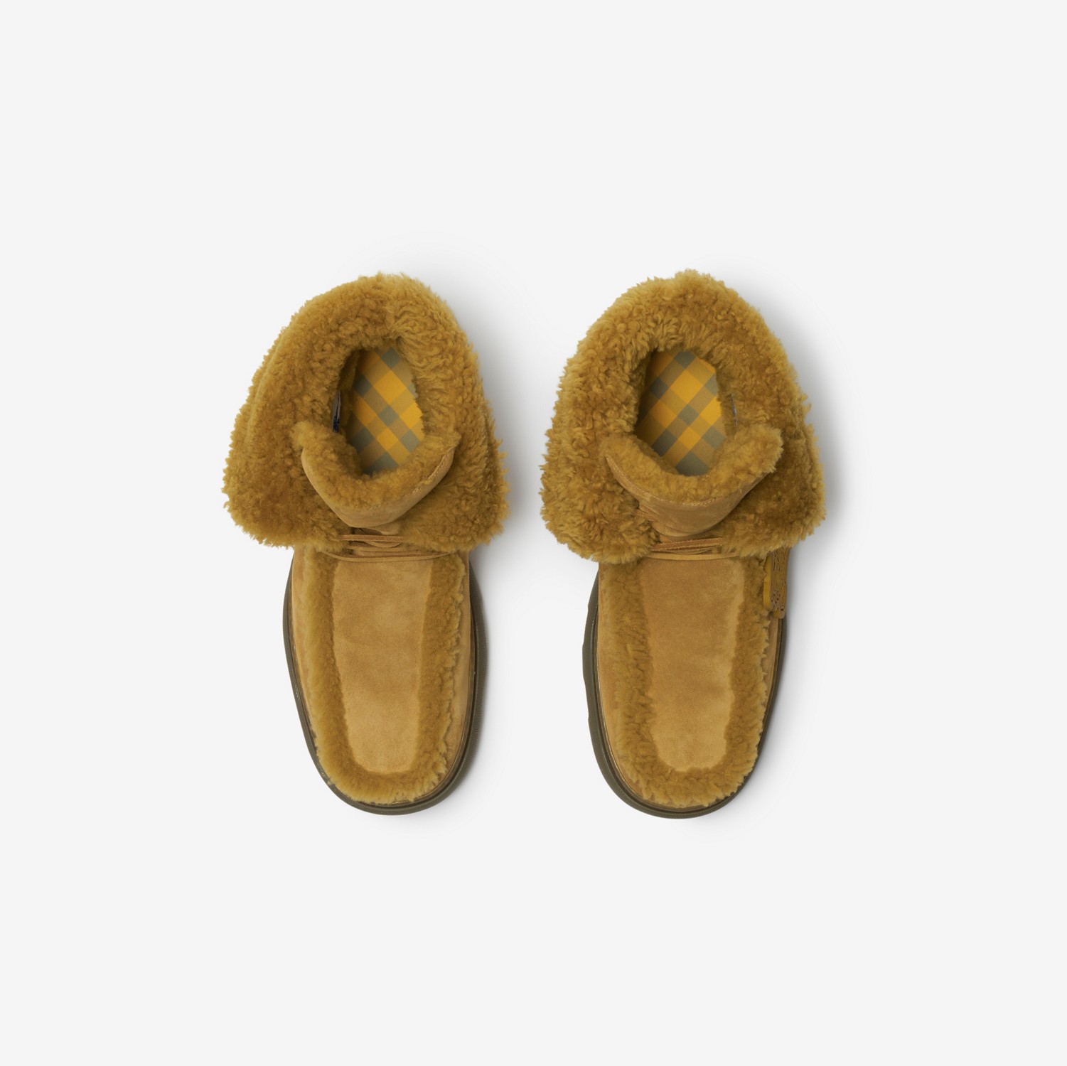 Chaussures montantes Creeper en shearling (Manilla/jaune Ambre) - Homme | Site officiel Burberry®