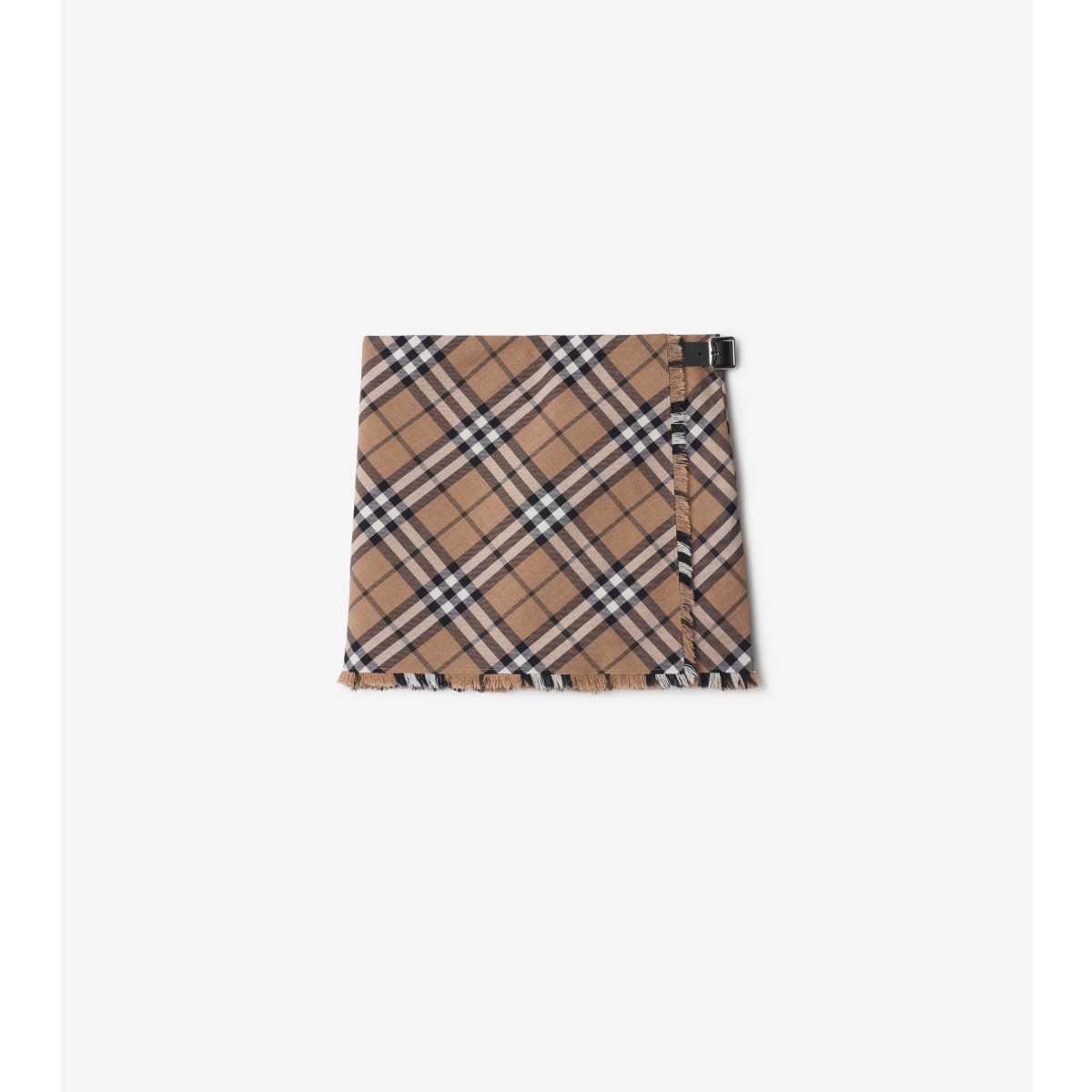 Shop Burberry Check Wool Blend Mini Kilt In Linden