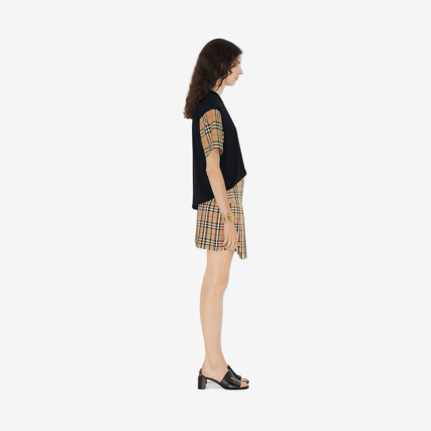 Minissaia kilt de lã Check (Bege Clássico) - Mulheres | Burberry® oficial
