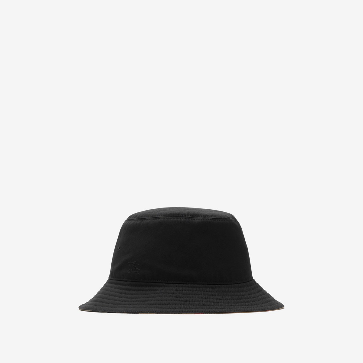Burberry Reversible Cotton Blend Bucket Hat In Black