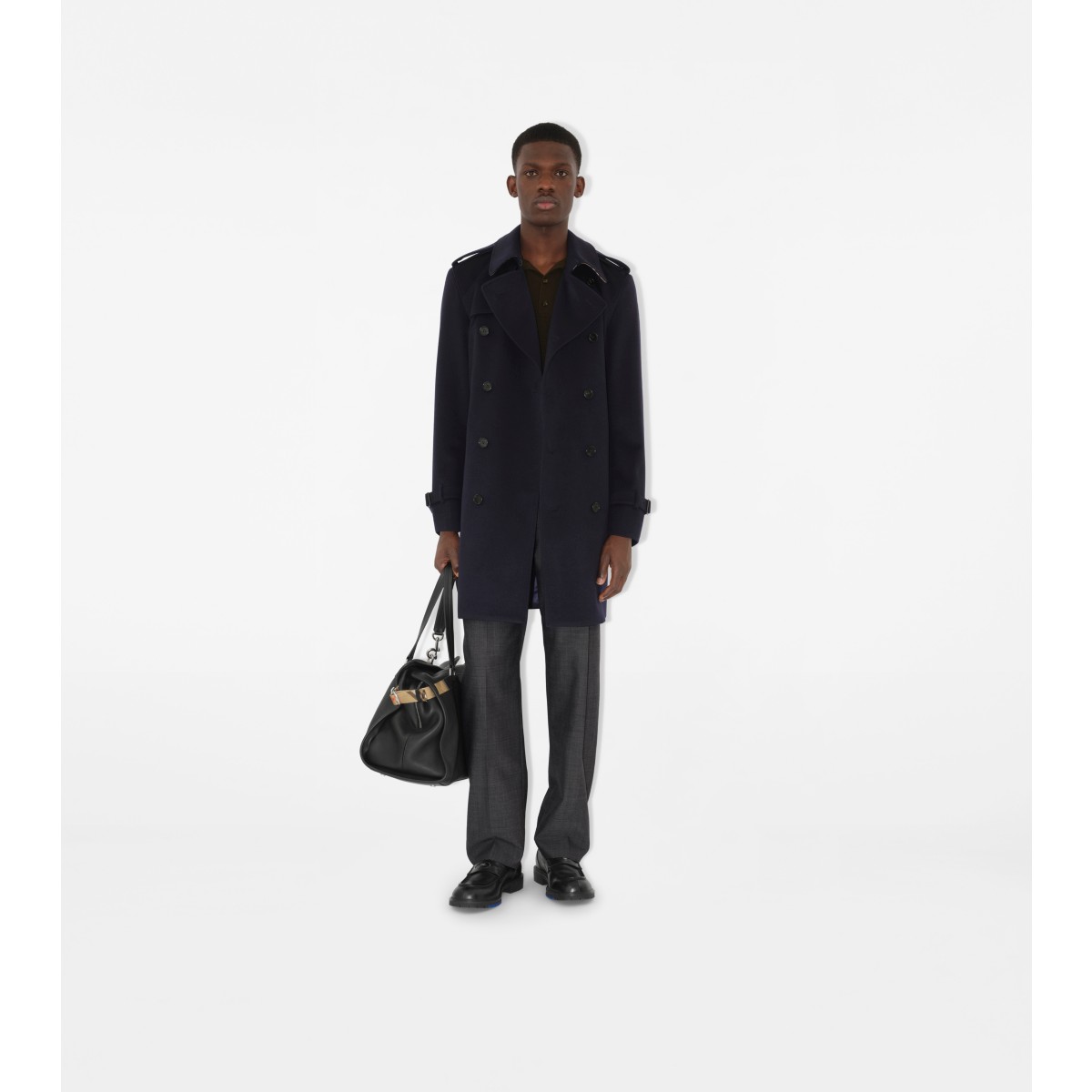  Check Mid-length Trench Coat