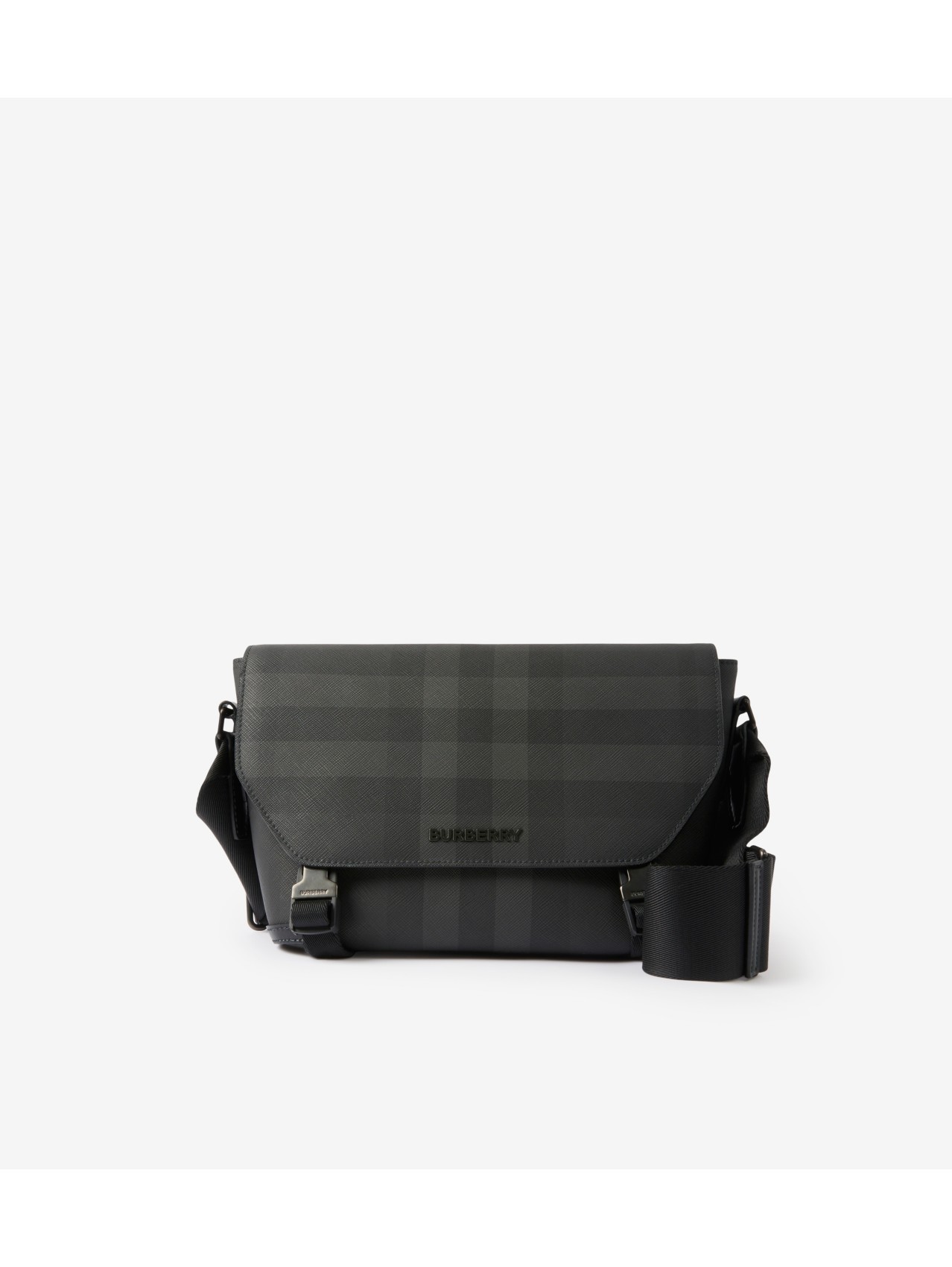 Small Wright Bag in Charcoal Men Canvas Burberry Official