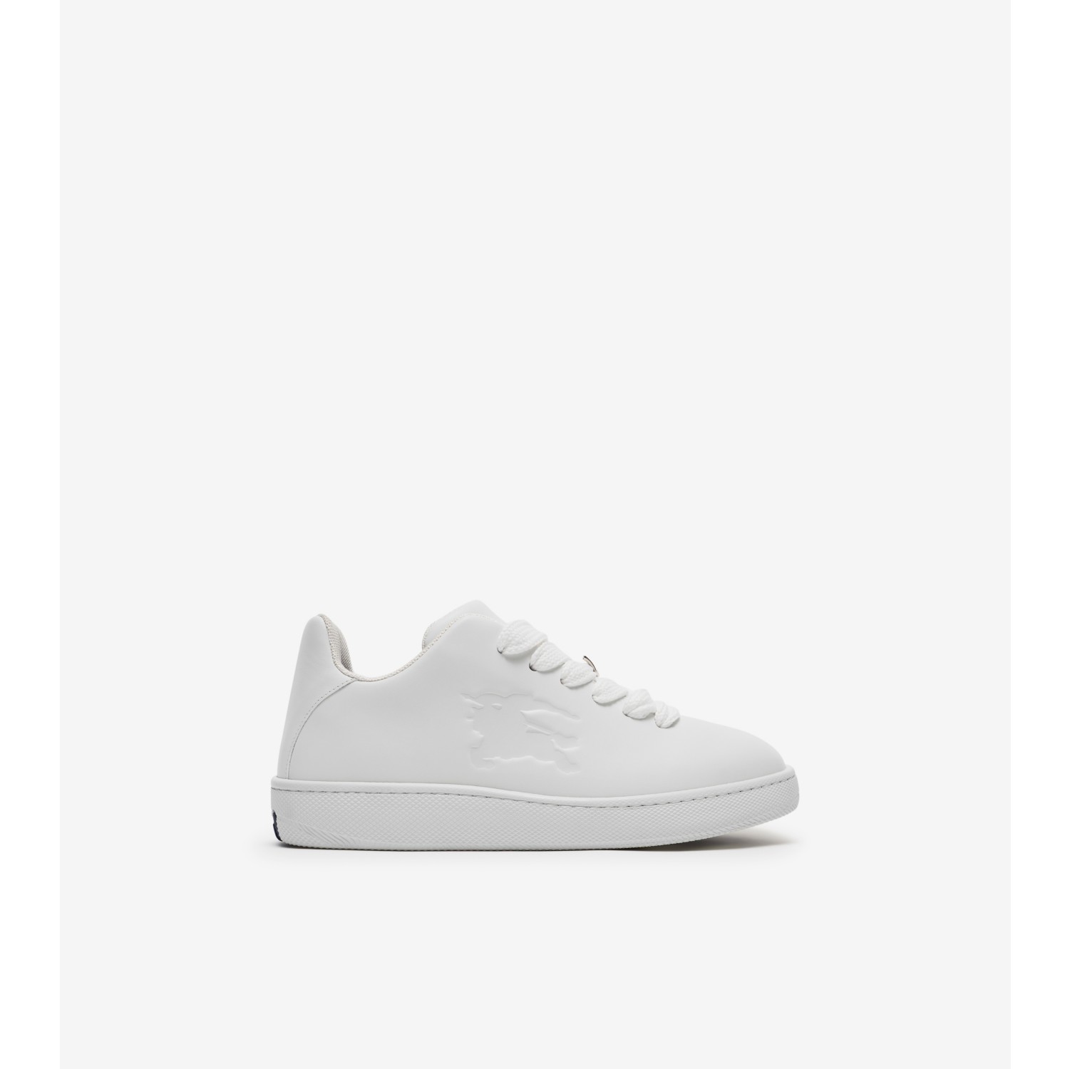 Leather Box Sneakers in White Men Burberry Official