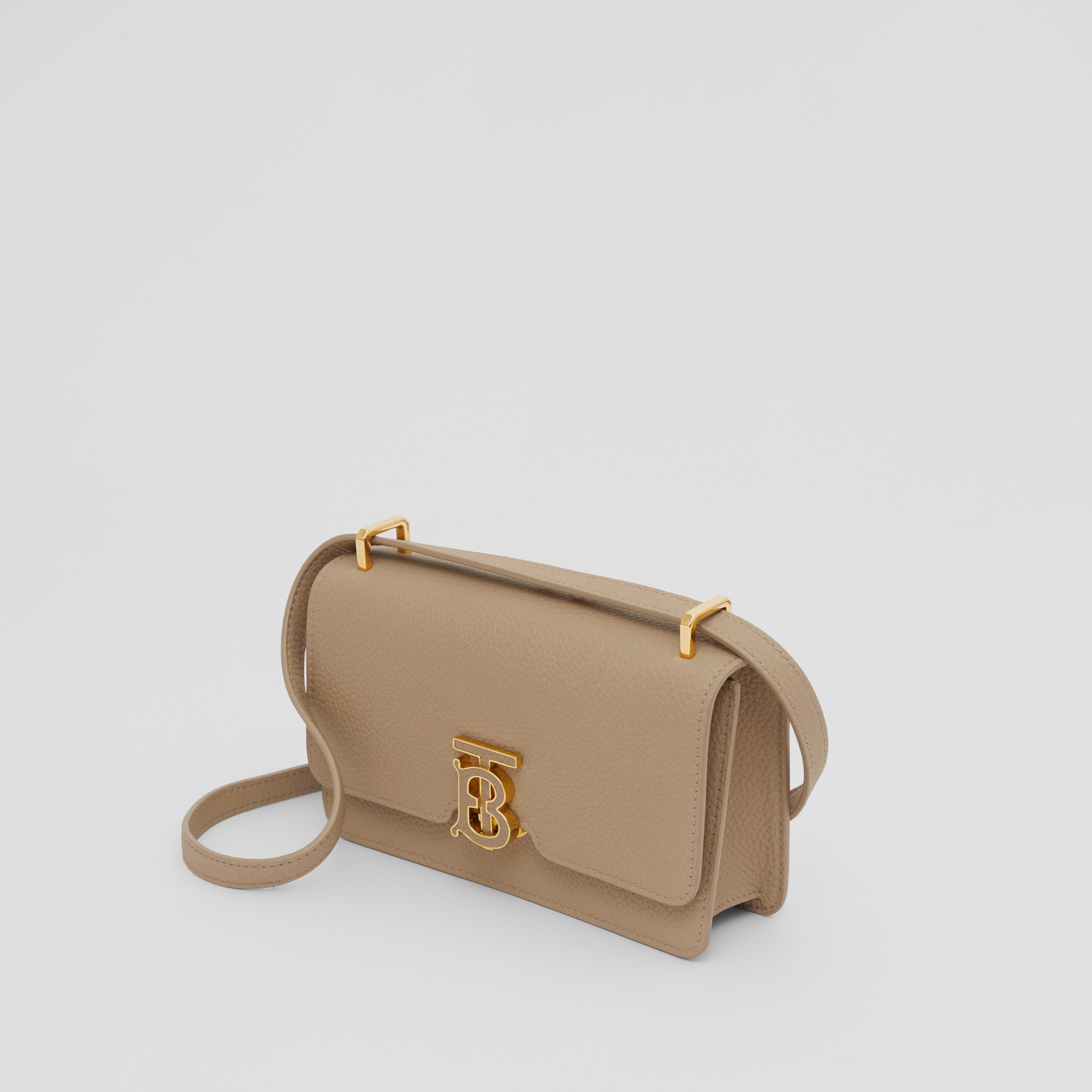 Grainy Leather Mini TB Bag in Oat Beige - Women | Burberry® Official - 4