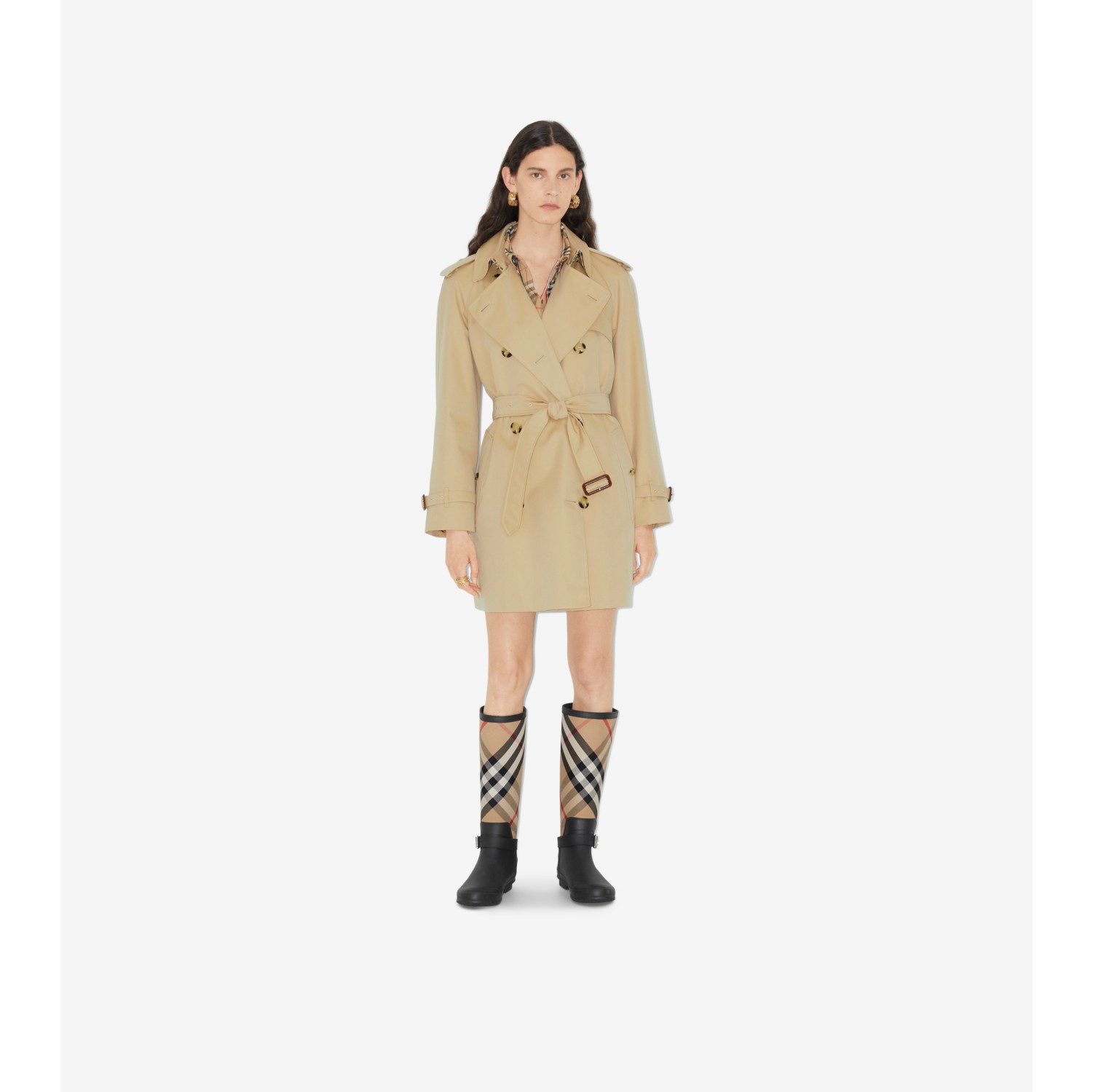 Burberry short hot sale coat