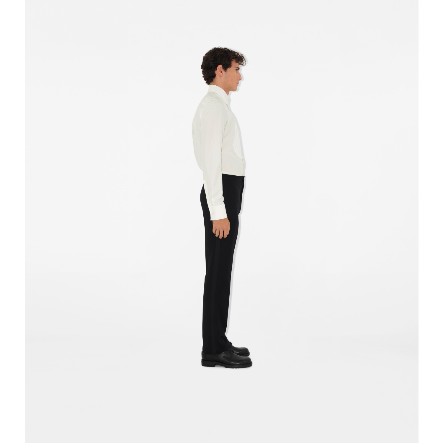 Camicia da smoking in cotone e seta con vestibilità slim