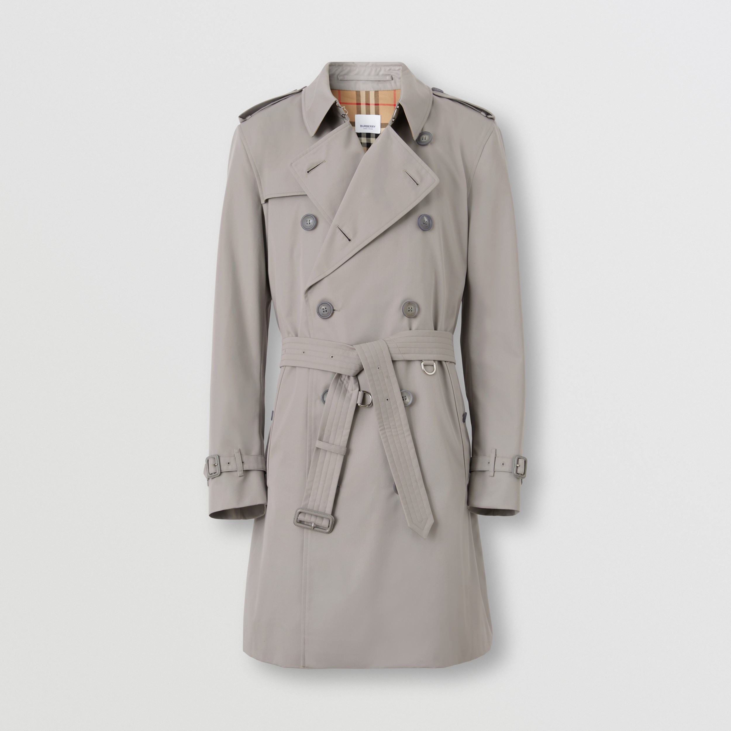 Cotton Gabardine Trench Coat in Light Grey - Men | Burberry® Official - 1