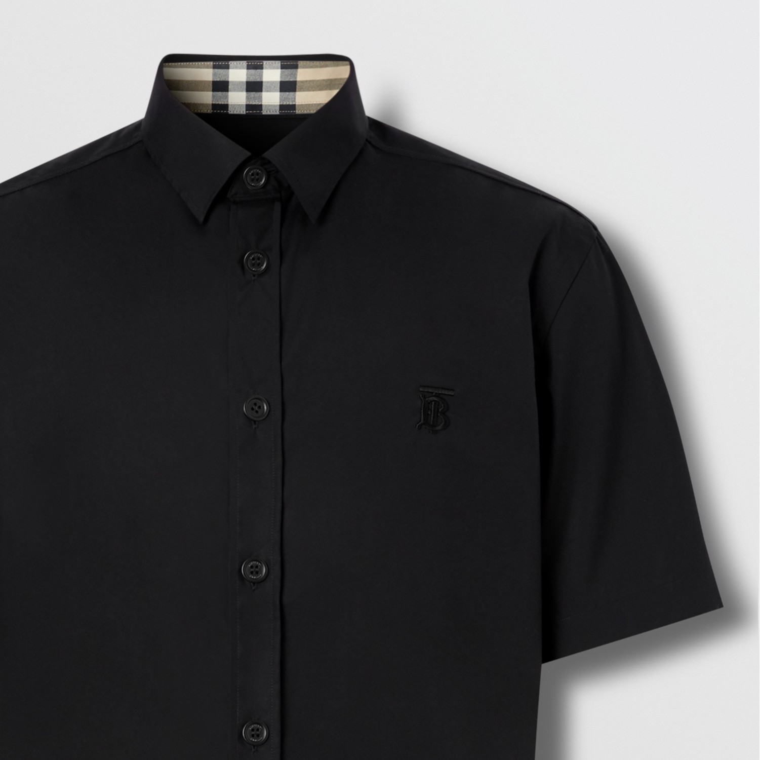 Black burberry 2025 button up shirt