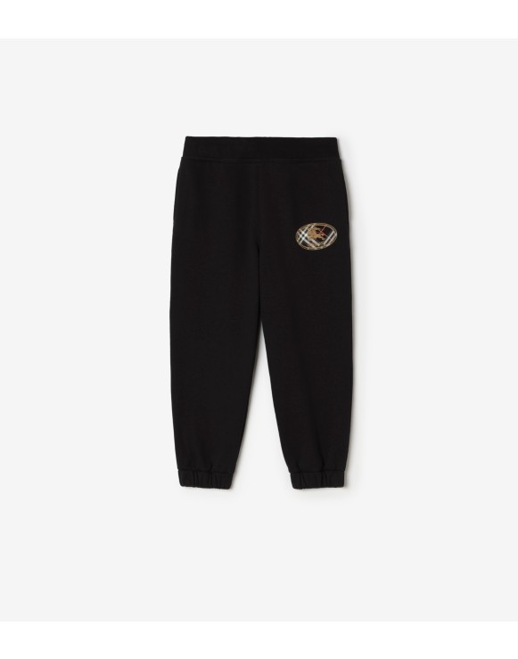 Check Knight Stamp Cotton Jogging Pants