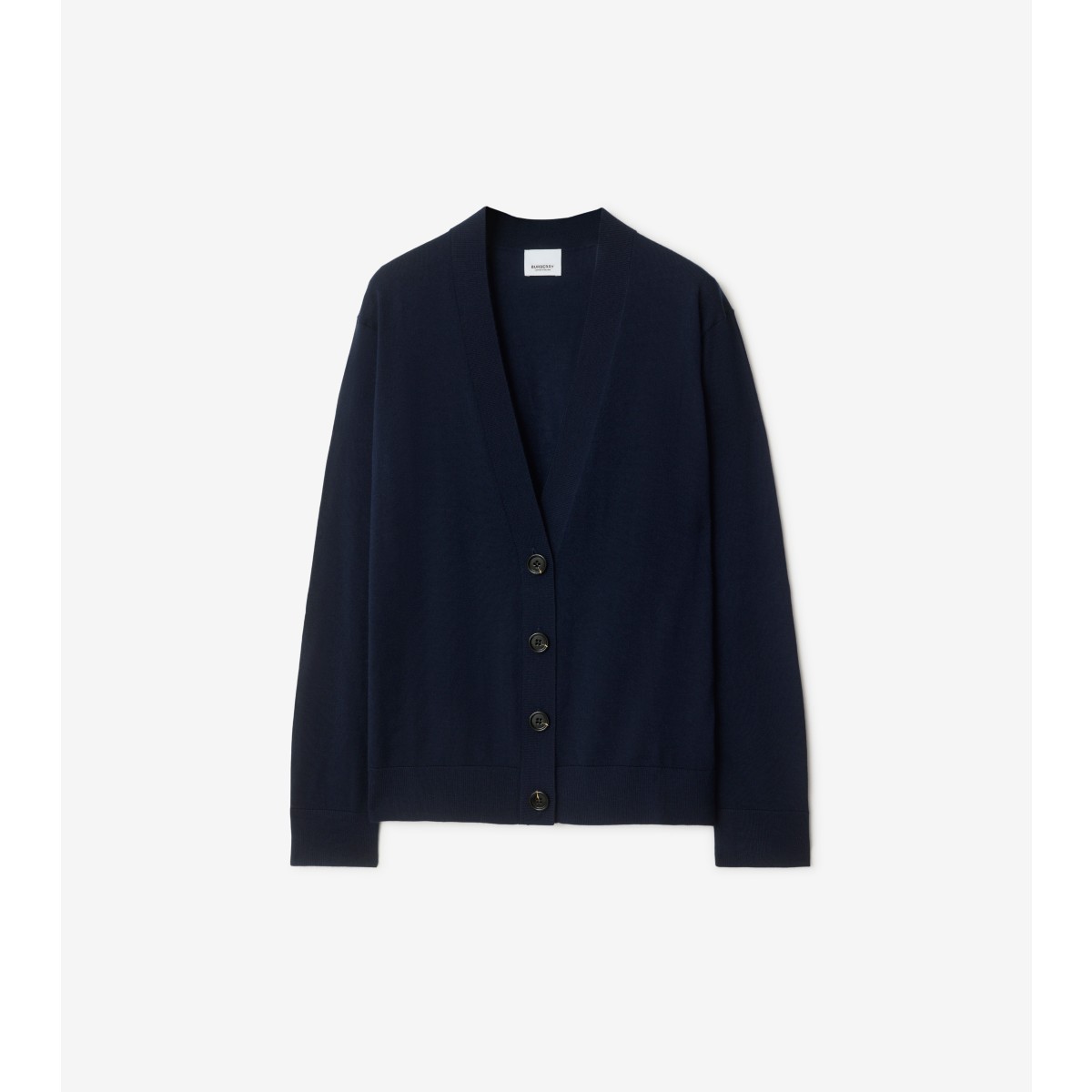 Burberry Wool Cardigan In Navy