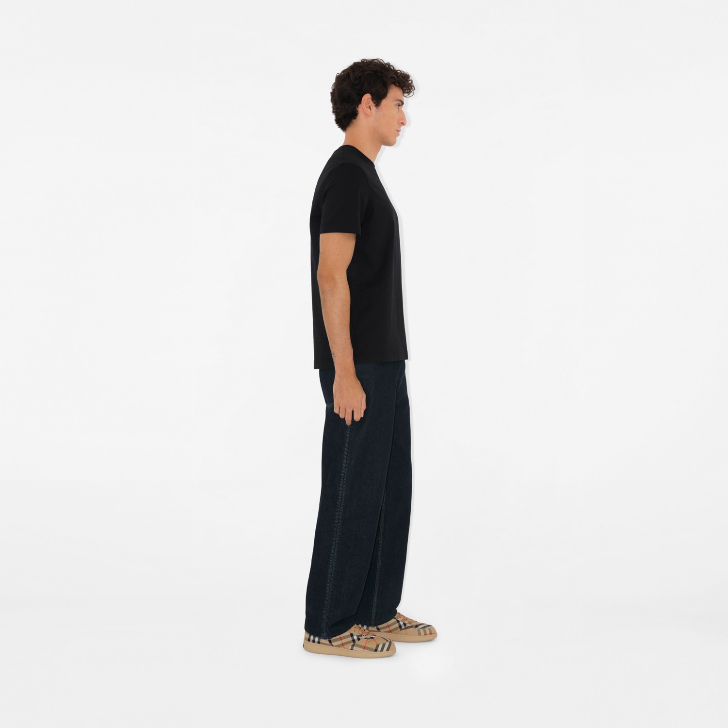 Check Label Cotton T-shirt in Black - Men | Burberry® Official Check Label Cotton T-shirt in Black - Men | Burberry® Official