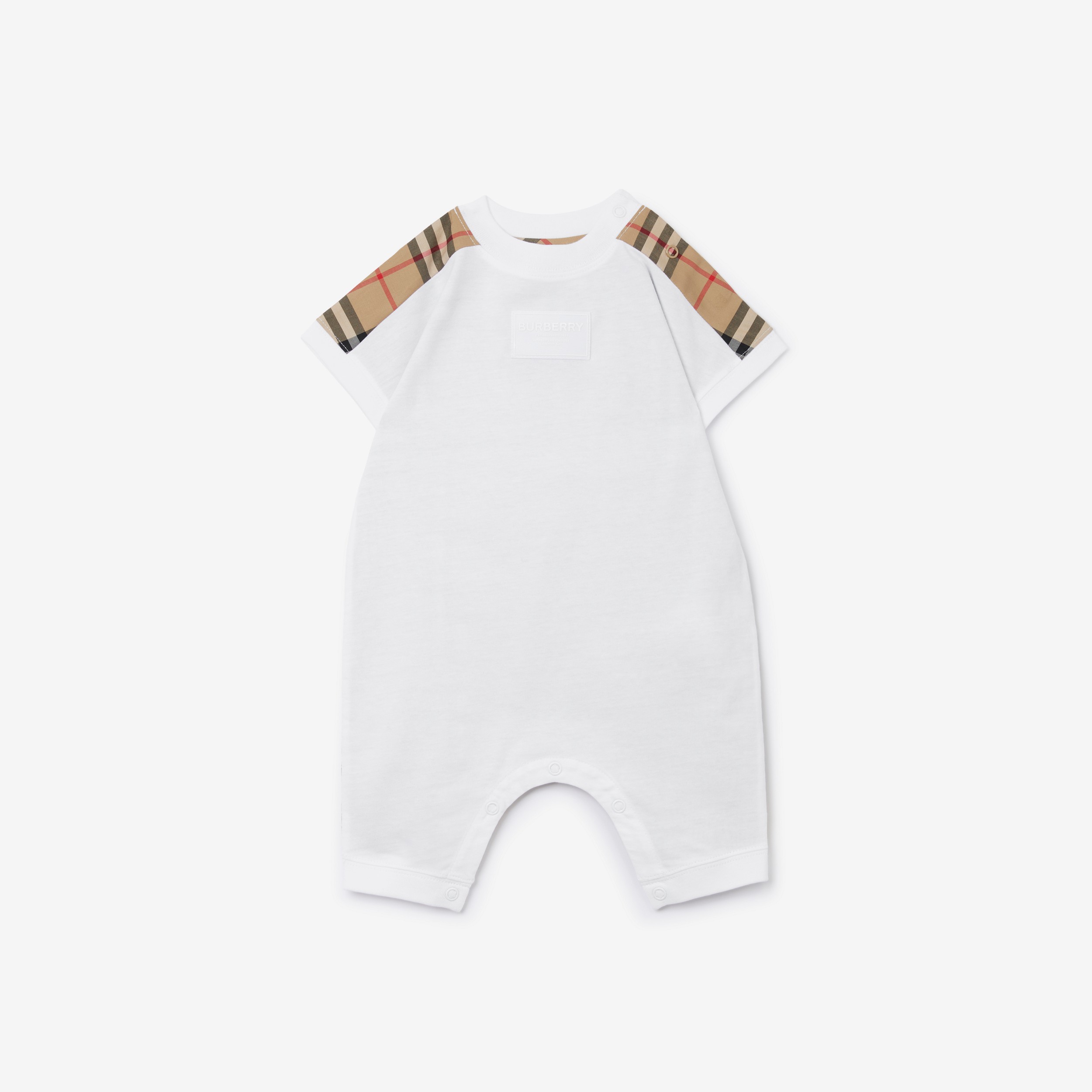 Combinaison en coton avec Check (Blanc) - Enfant | Site officiel Burberry® - 1