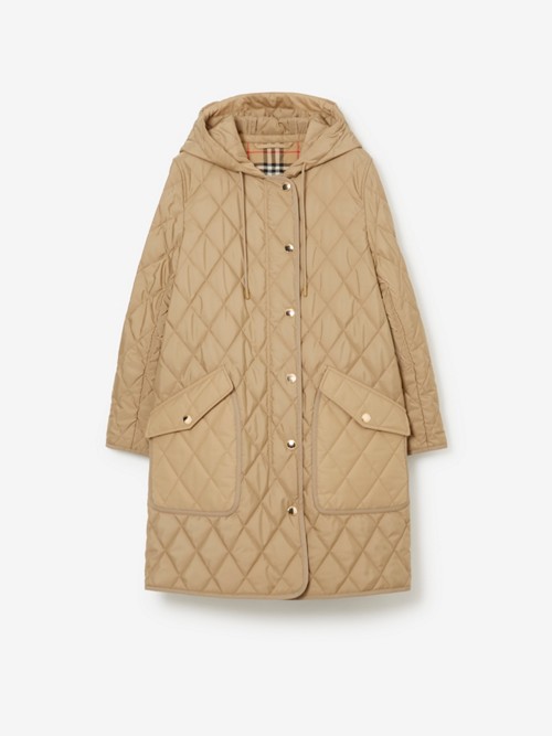 Burberry Quilted Thermoregulated Coat In Metallic