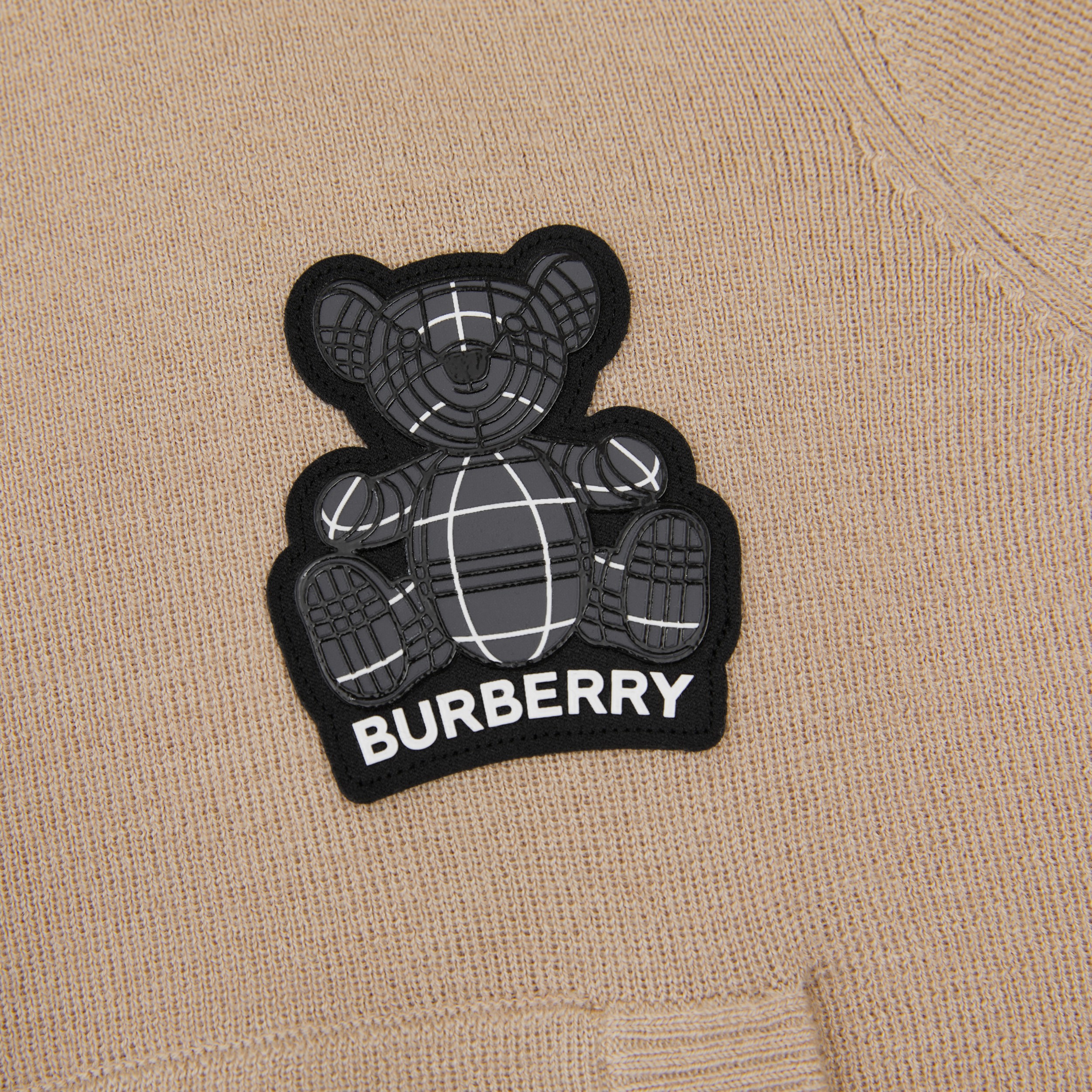 Thomas Bear Appliqué Cashmere Hooded Top in Soft Fawn - Children | Burberry® Official - 2