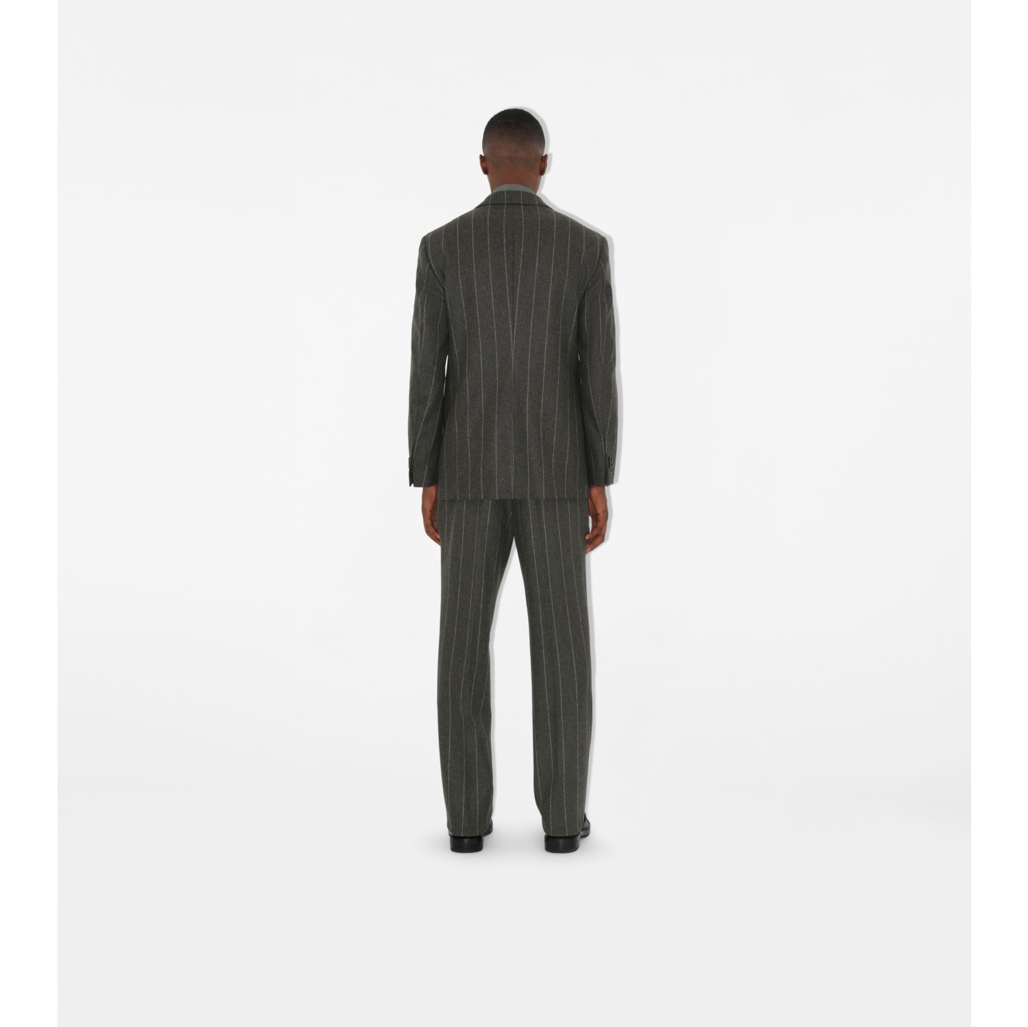 Pinstriped Wool Tailored Trousers